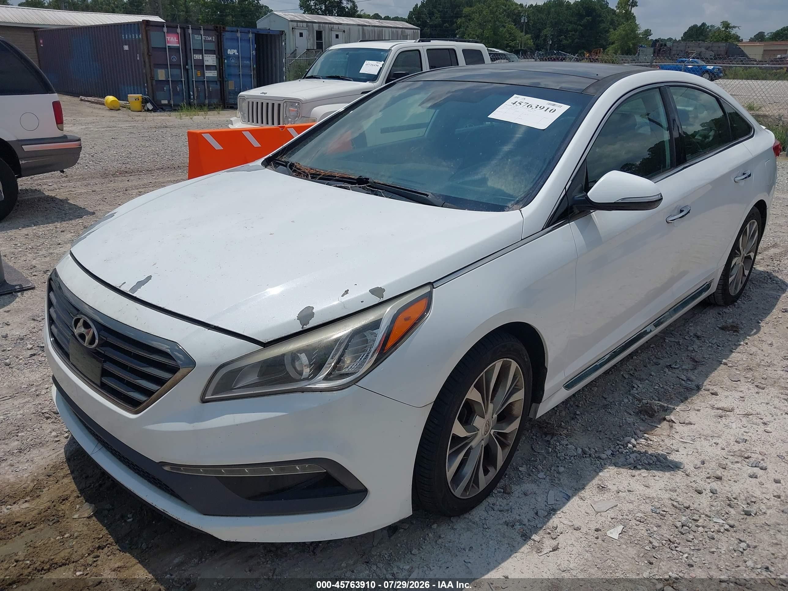 2015 Hyundai Sonata Limited 2.0t White vin: 5NPE34AB4FH110422