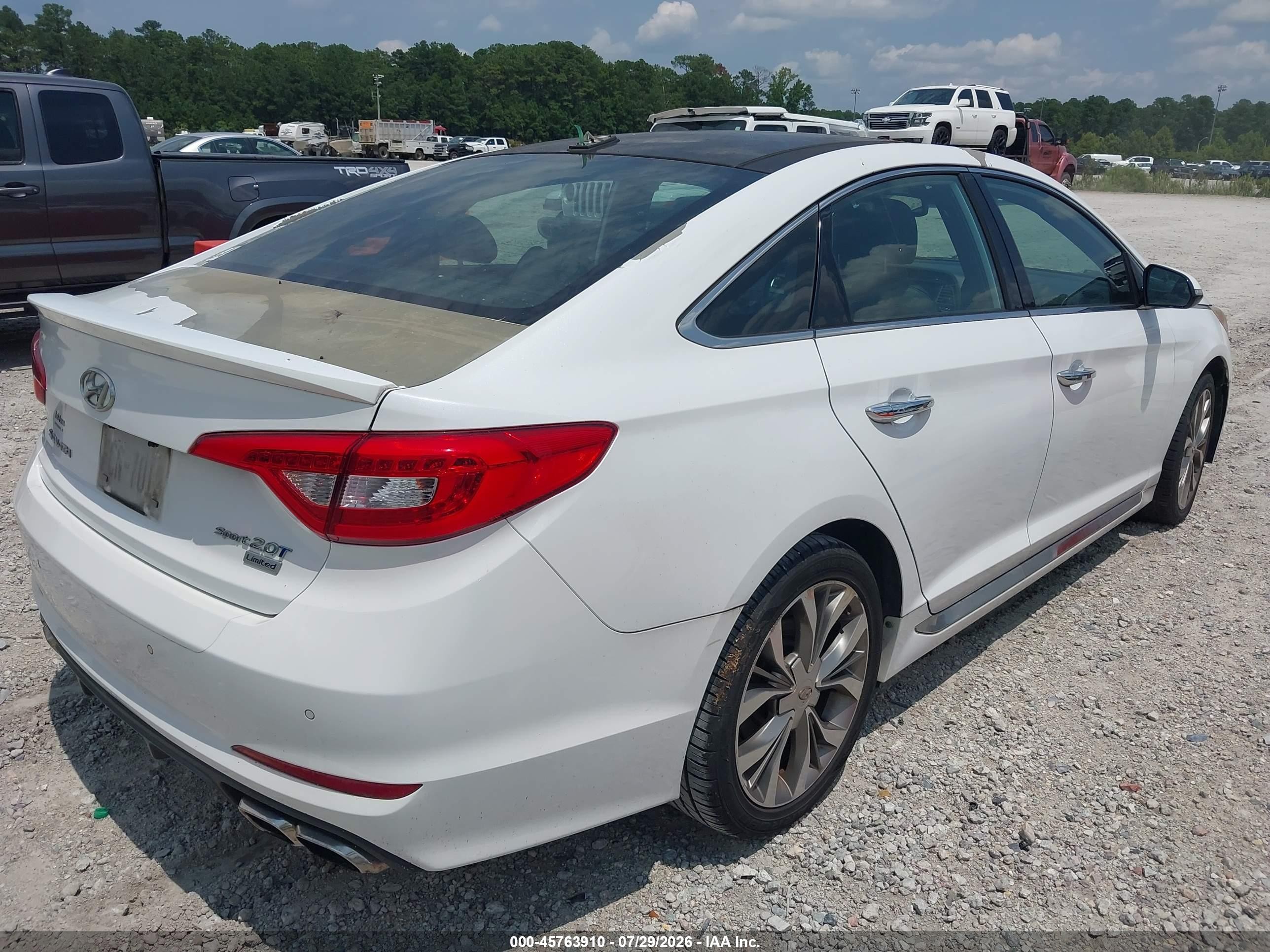 2015 Hyundai Sonata Limited 2.0t White vin: 5NPE34AB4FH110422