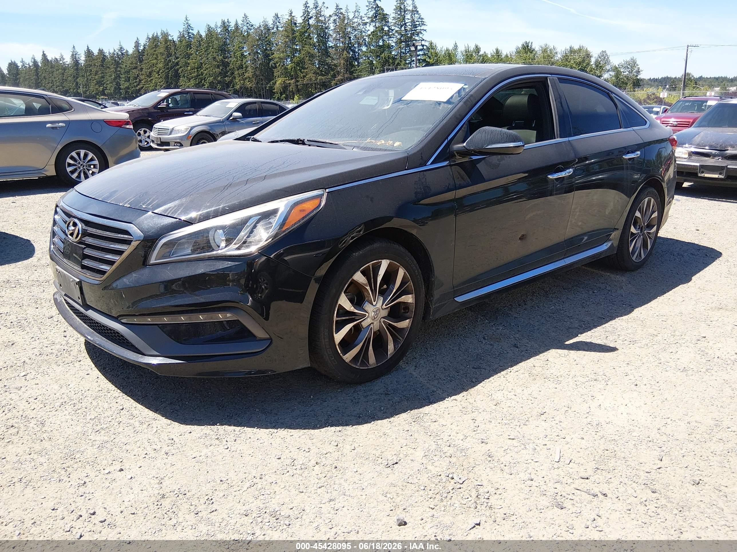 2015 Hyundai Sonata Limited 2.0t Black vin: 5NPE34AB4FH123476