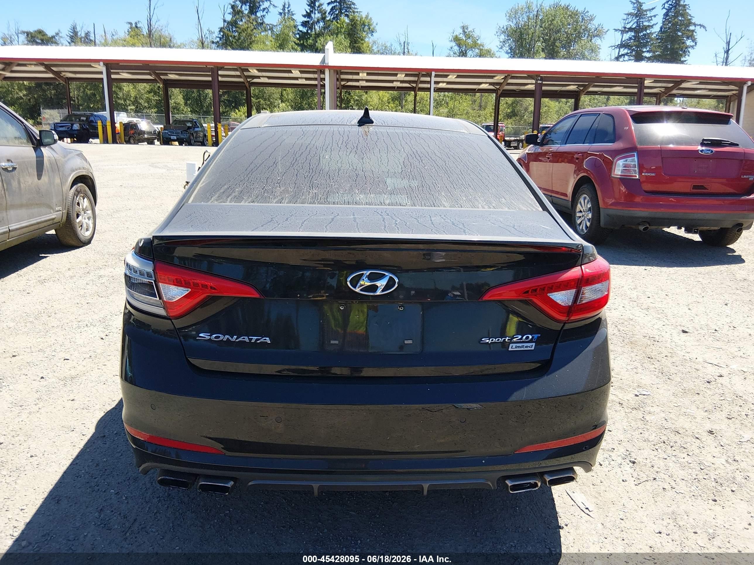 2015 Hyundai Sonata Limited 2.0t Black vin: 5NPE34AB4FH123476