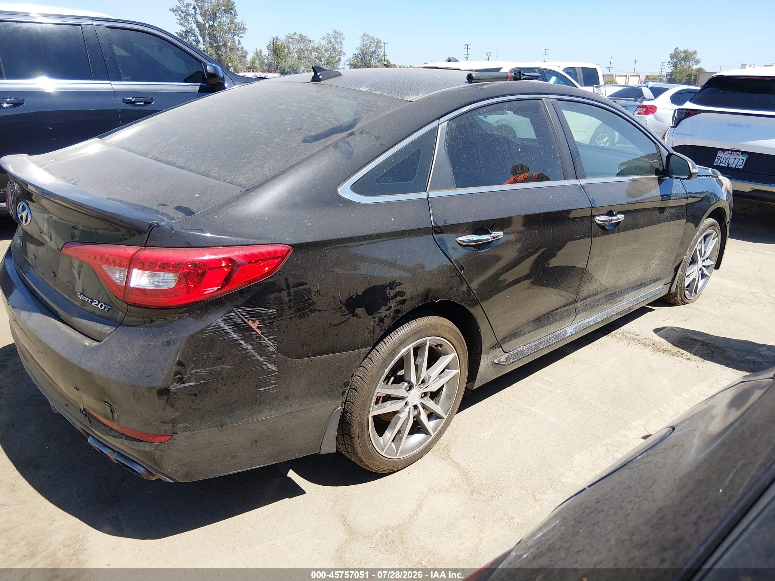 2015 Hyundai Sonata Sport 2.0t Black vin: 5NPE34AB4FH160740