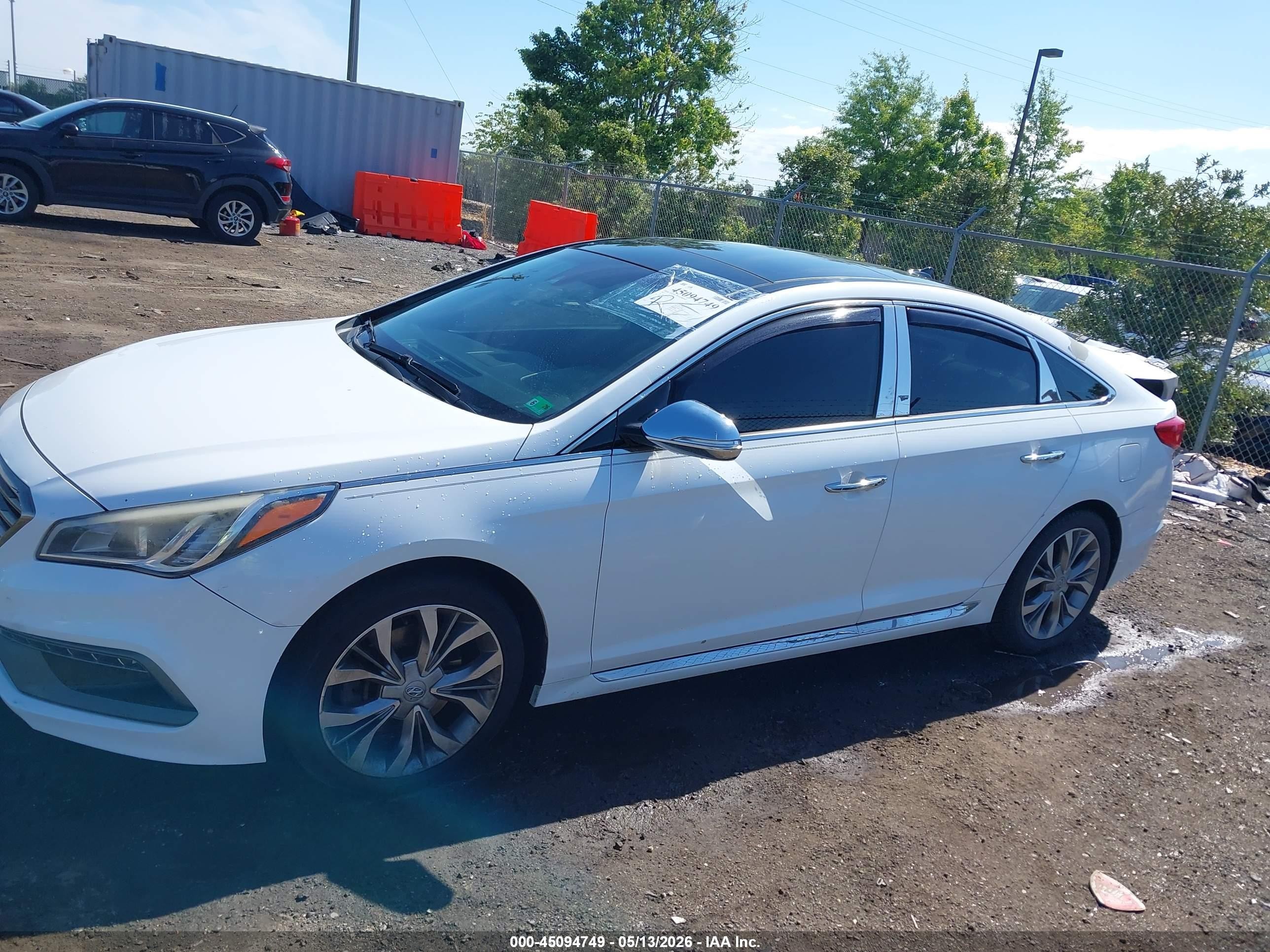 2015 Hyundai Sonata Limited 2.0t White vin: 5NPE34AB4FH180745