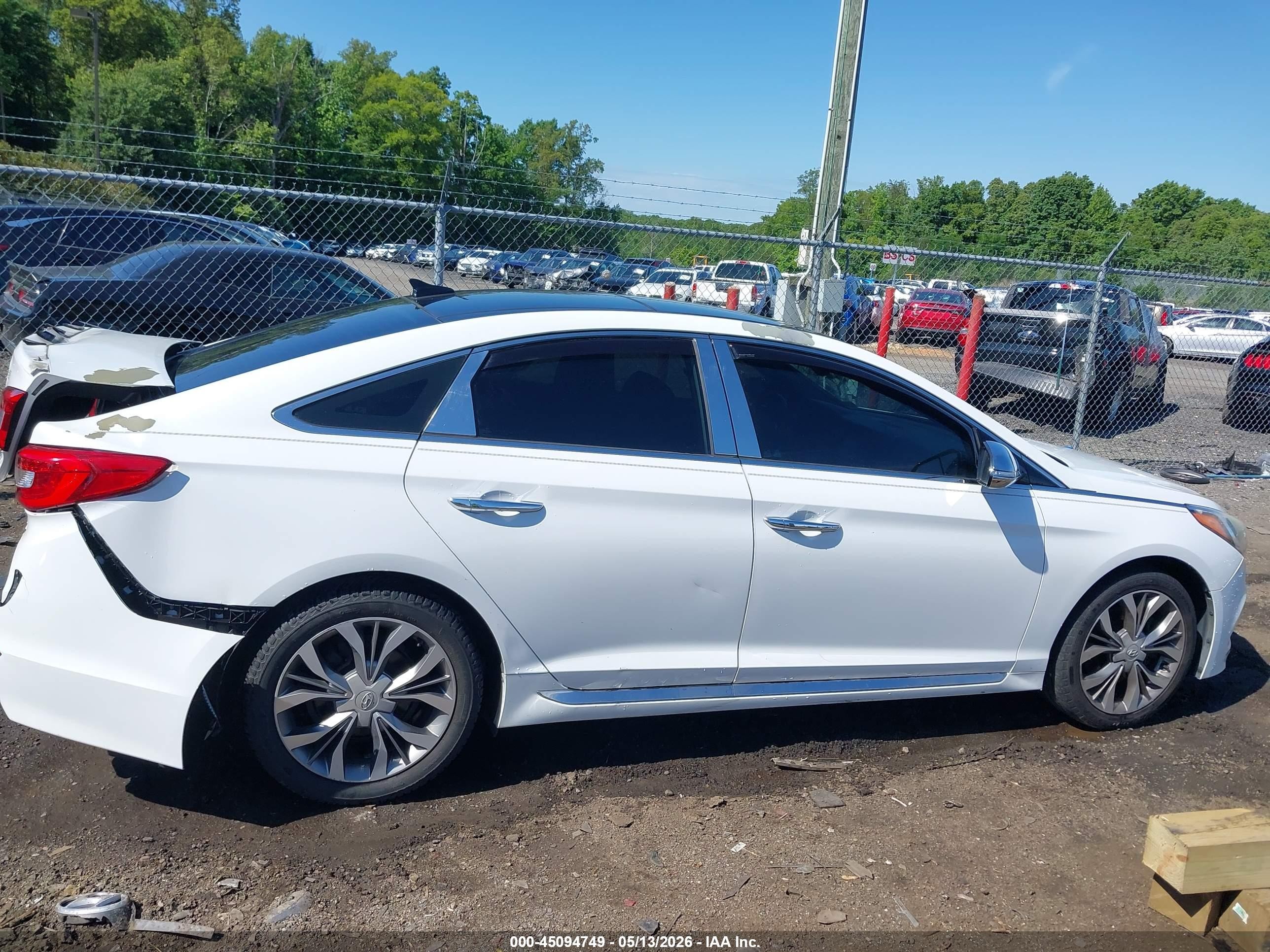2015 Hyundai Sonata Limited 2.0t White vin: 5NPE34AB4FH180745