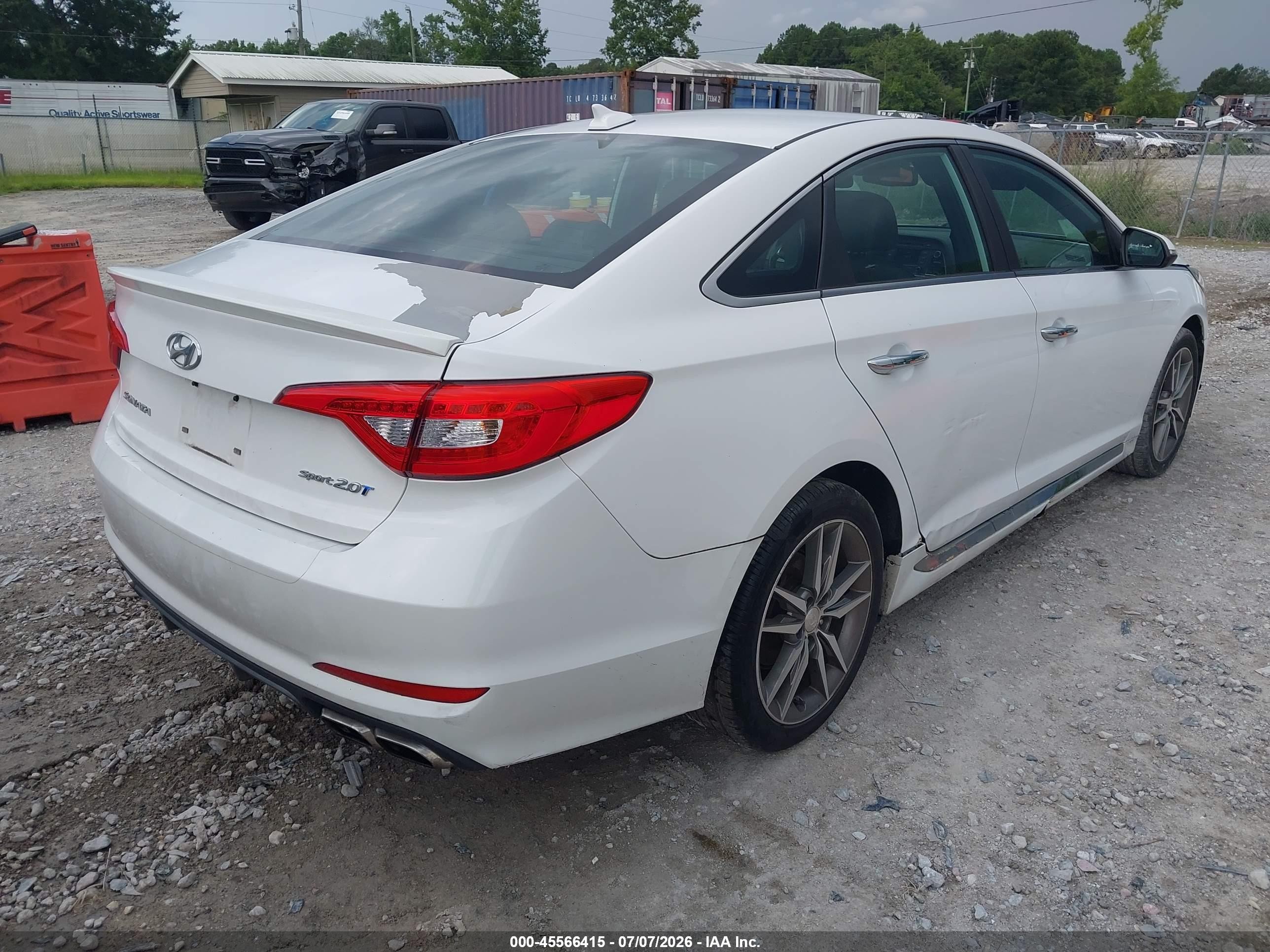2015 Hyundai Sonata Sport 2.0t White vin: 5NPE34AB5FH037027