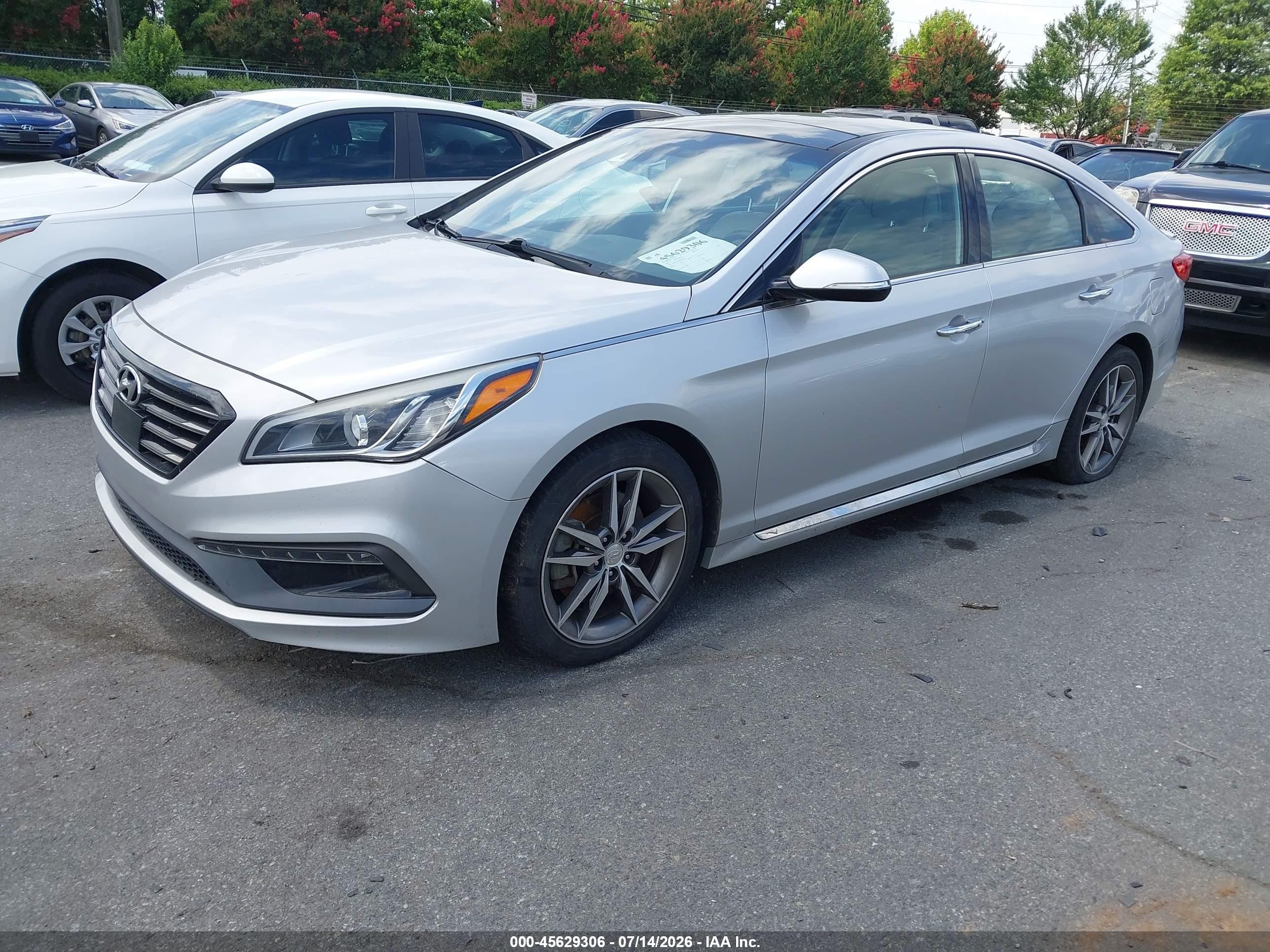 2015 Hyundai Sonata Sport 2.0t Серебряный vin: 5NPE34AB5FH055799