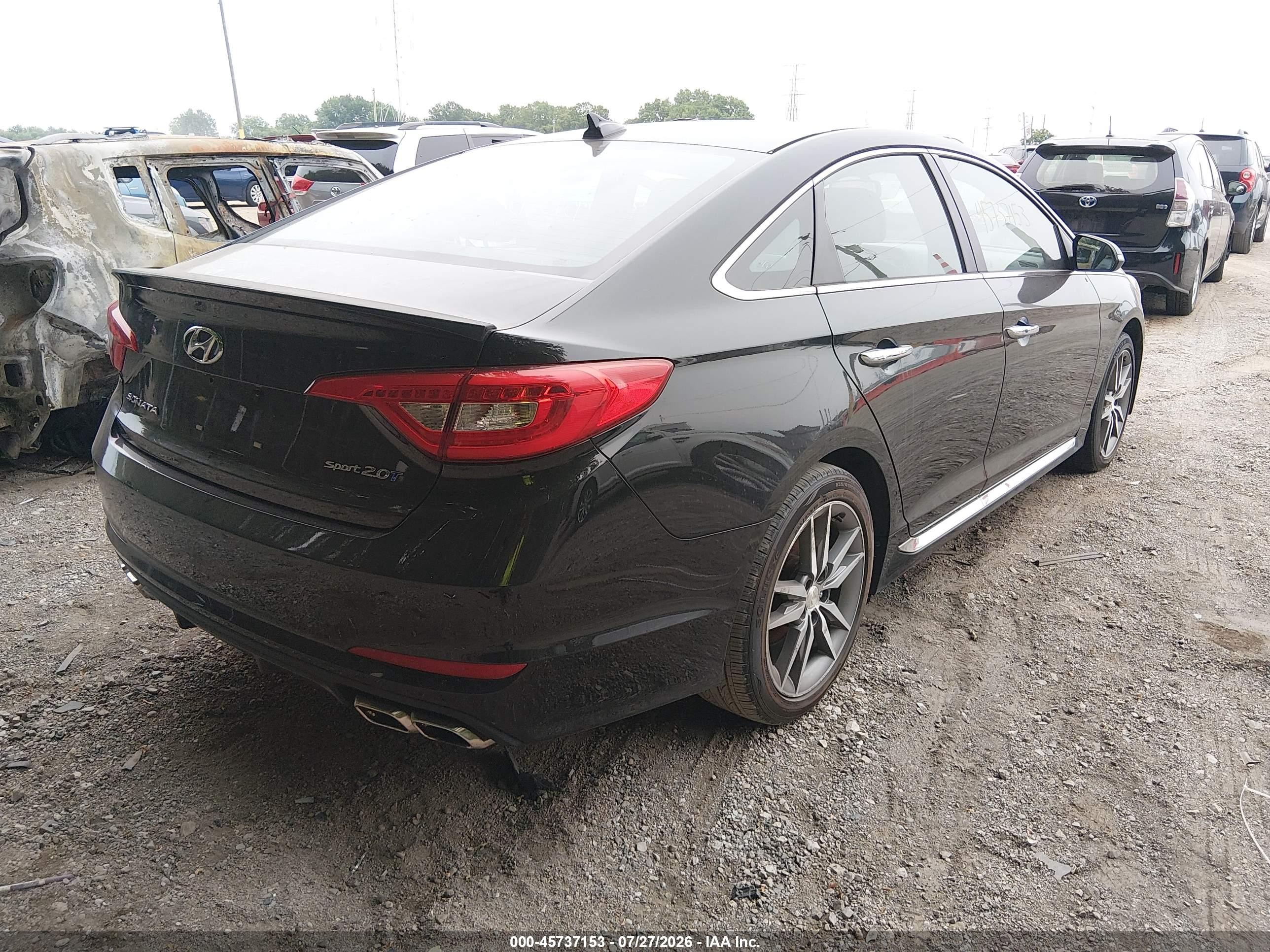 2015 Hyundai Sonata Sport 2.0t Black vin: 5NPE34AB5FH092464