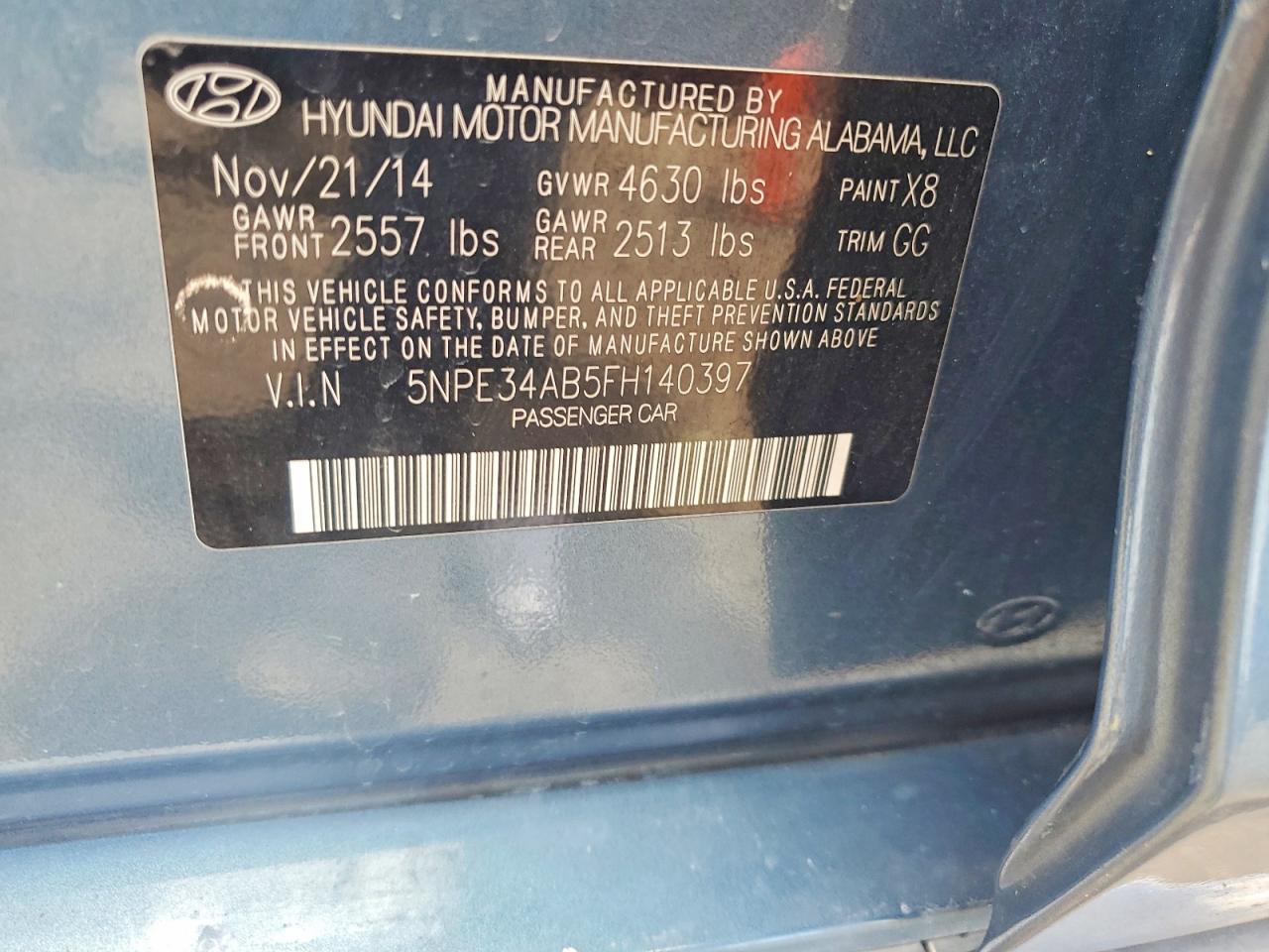 2015 Hyundai Sonata Limited 2.0t Синий vin: 5NPE34AB5FH140397