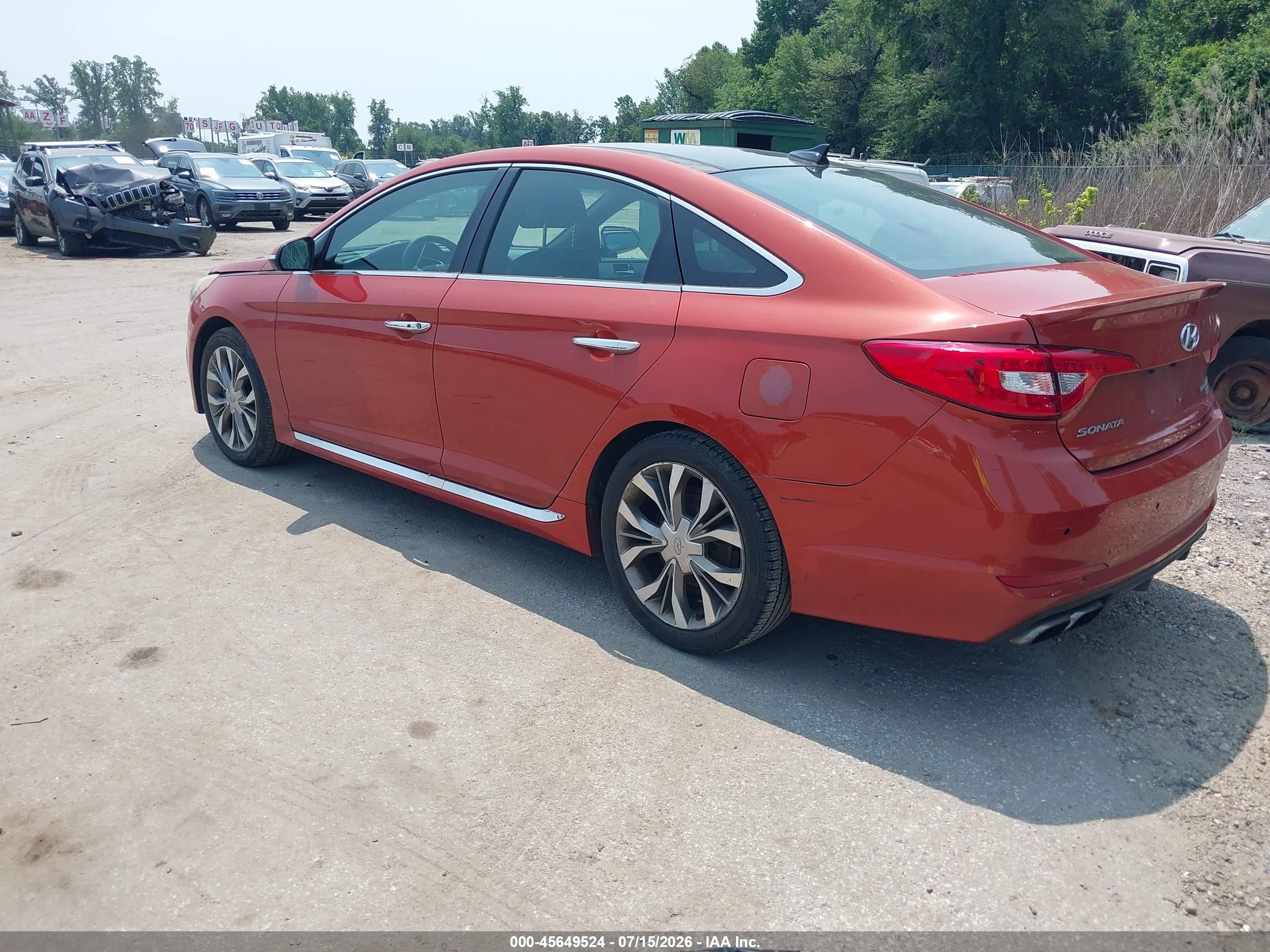2015 Hyundai Sonata Limited 2.0t Orange vin: 5NPE34AB5FH190488