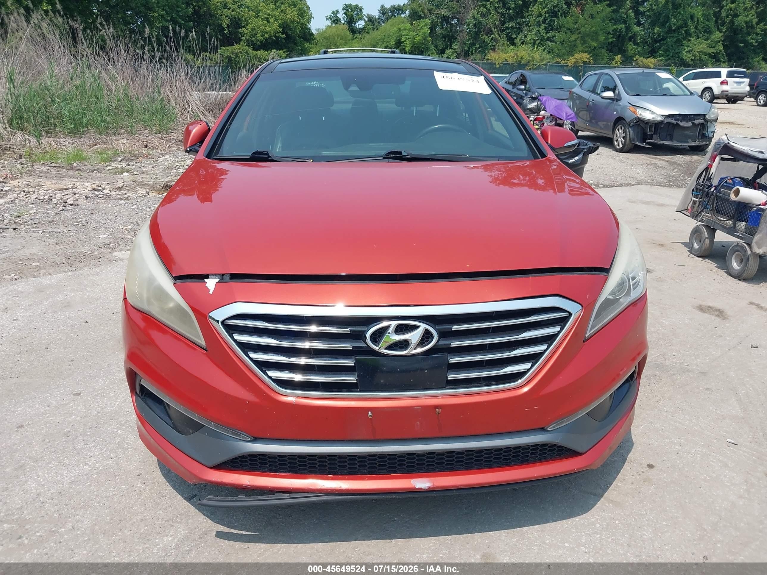 2015 Hyundai Sonata Limited 2.0t Orange vin: 5NPE34AB5FH190488