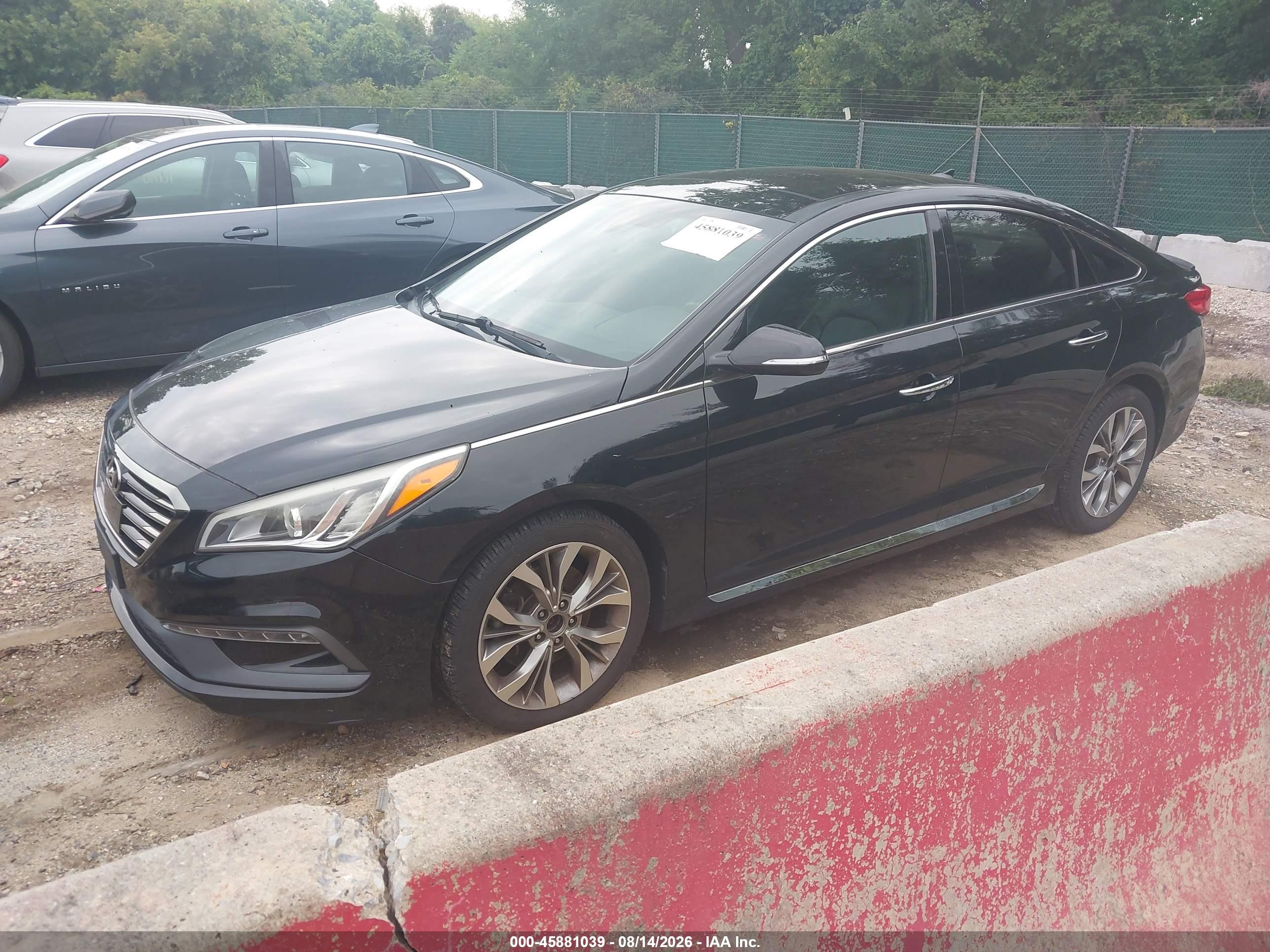 2015 Hyundai Sonata Limited 2.0t Черный vin: 5NPE34AB5FH245795