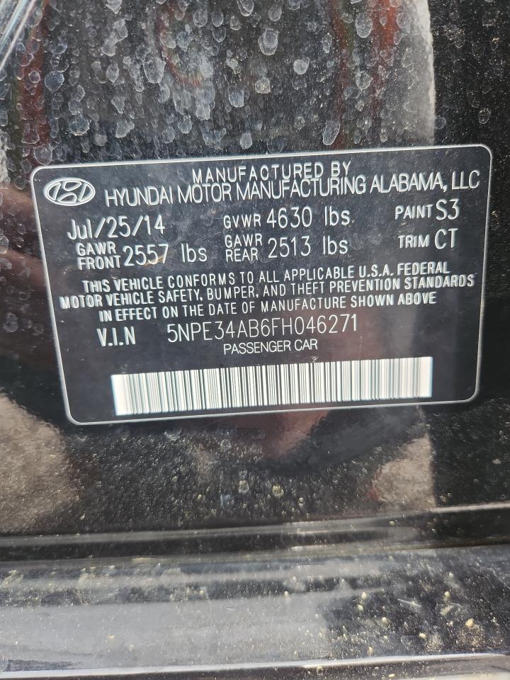 2015 Hyundai Sonata Sport 2.0t Black vin: 5NPE34AB6FH046271