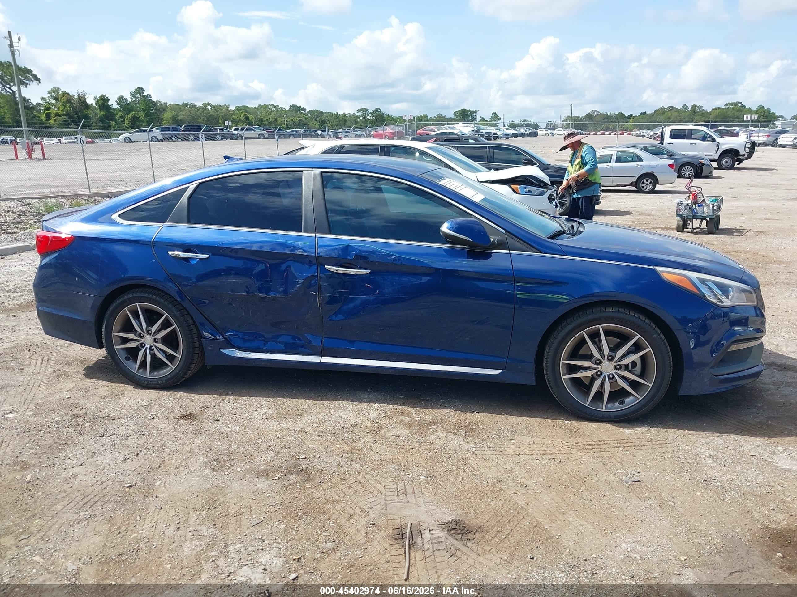 2015 Hyundai Sonata Sport 2.0t Blue vin: 5NPE34AB6FH047713