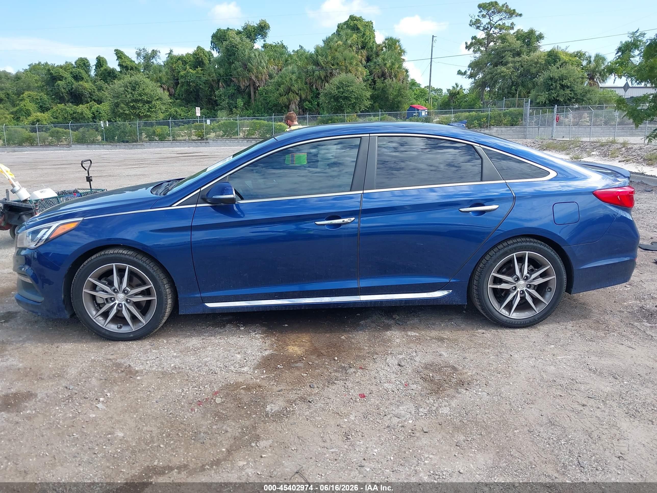 2015 Hyundai Sonata Sport 2.0t Blue vin: 5NPE34AB6FH047713