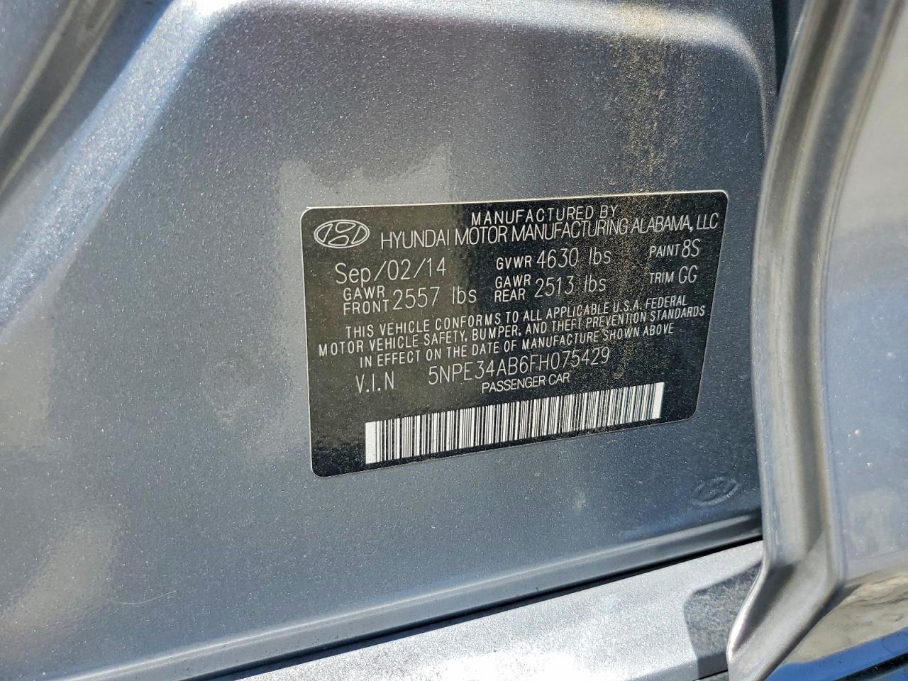 2015 Hyundai Sonata Sport 2.0t Серебряный vin: 5NPE34AB6FH075429