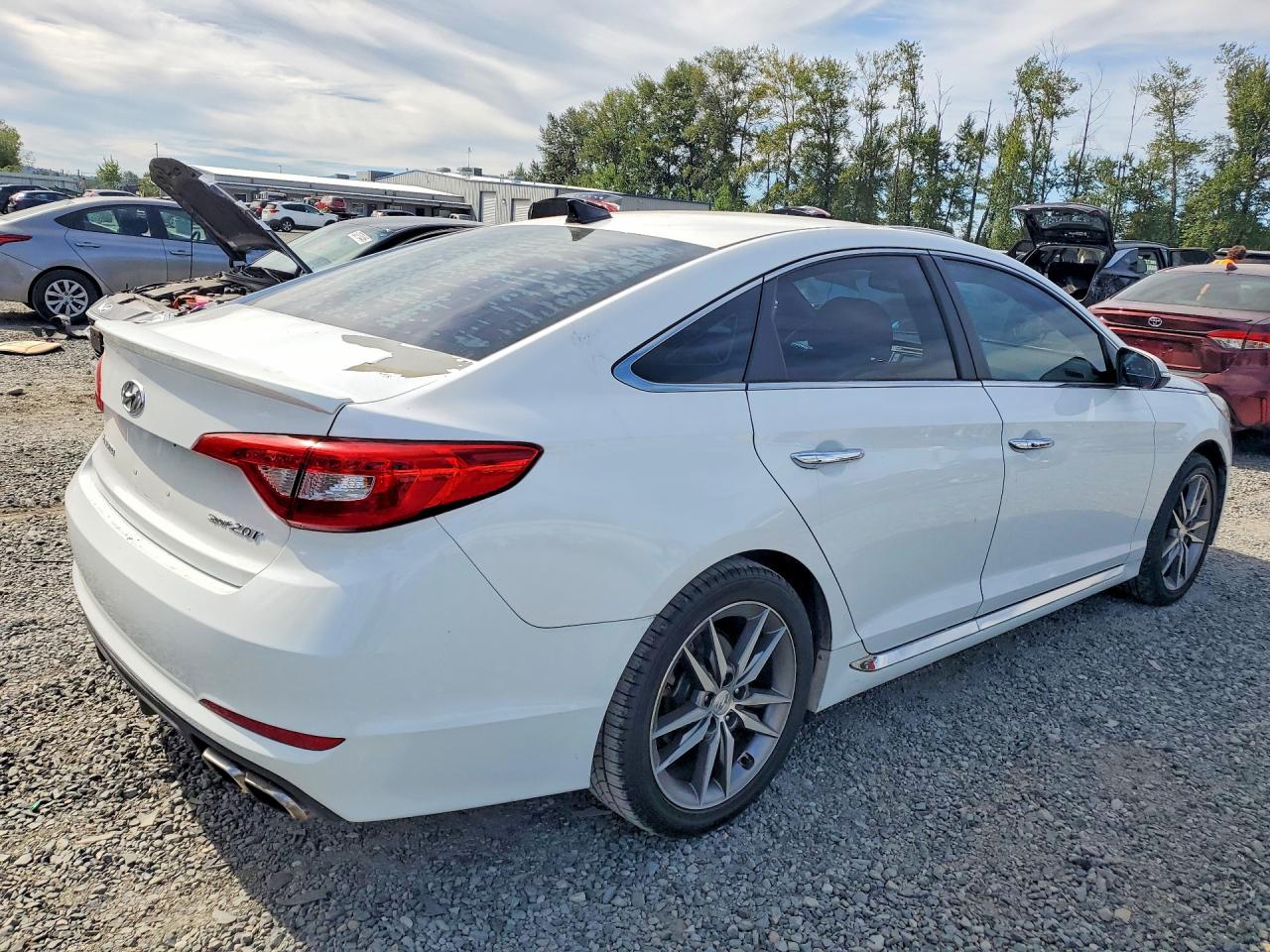 2015 Hyundai Sonata Sport 2.0t White vin: 5NPE34AB6FH110096