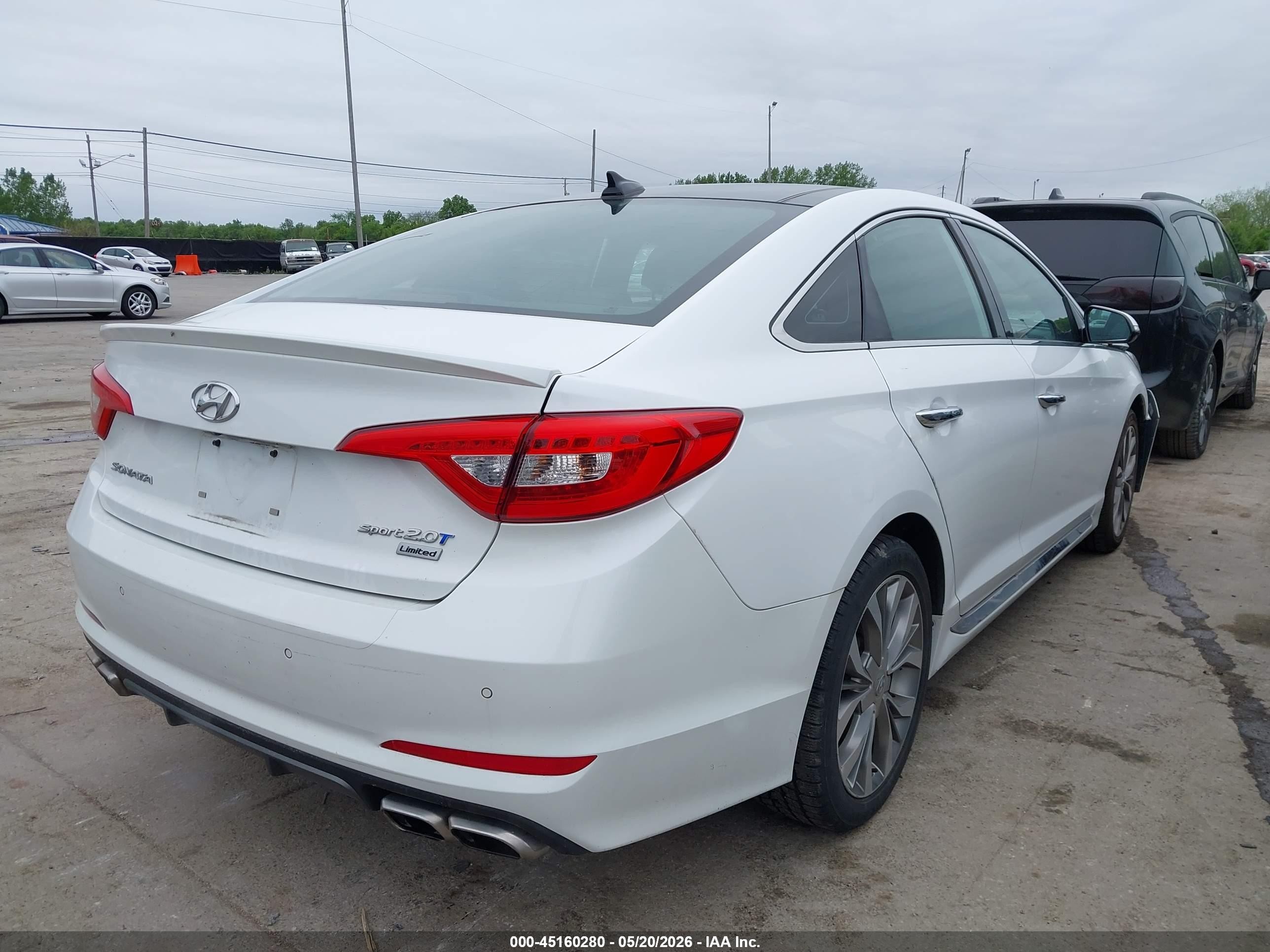 2015 Hyundai Sonata Limited 2.0t White vin: 5NPE34AB6FH123981