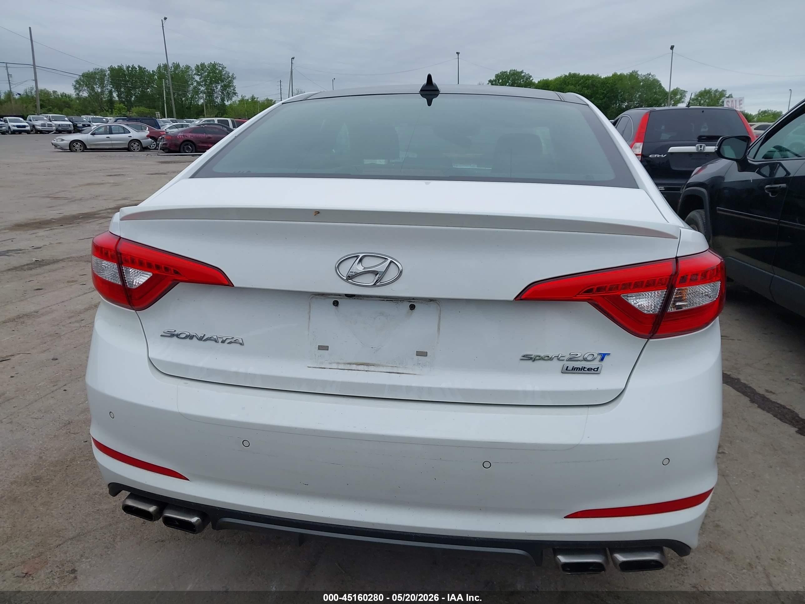 2015 Hyundai Sonata Limited 2.0t White vin: 5NPE34AB6FH123981