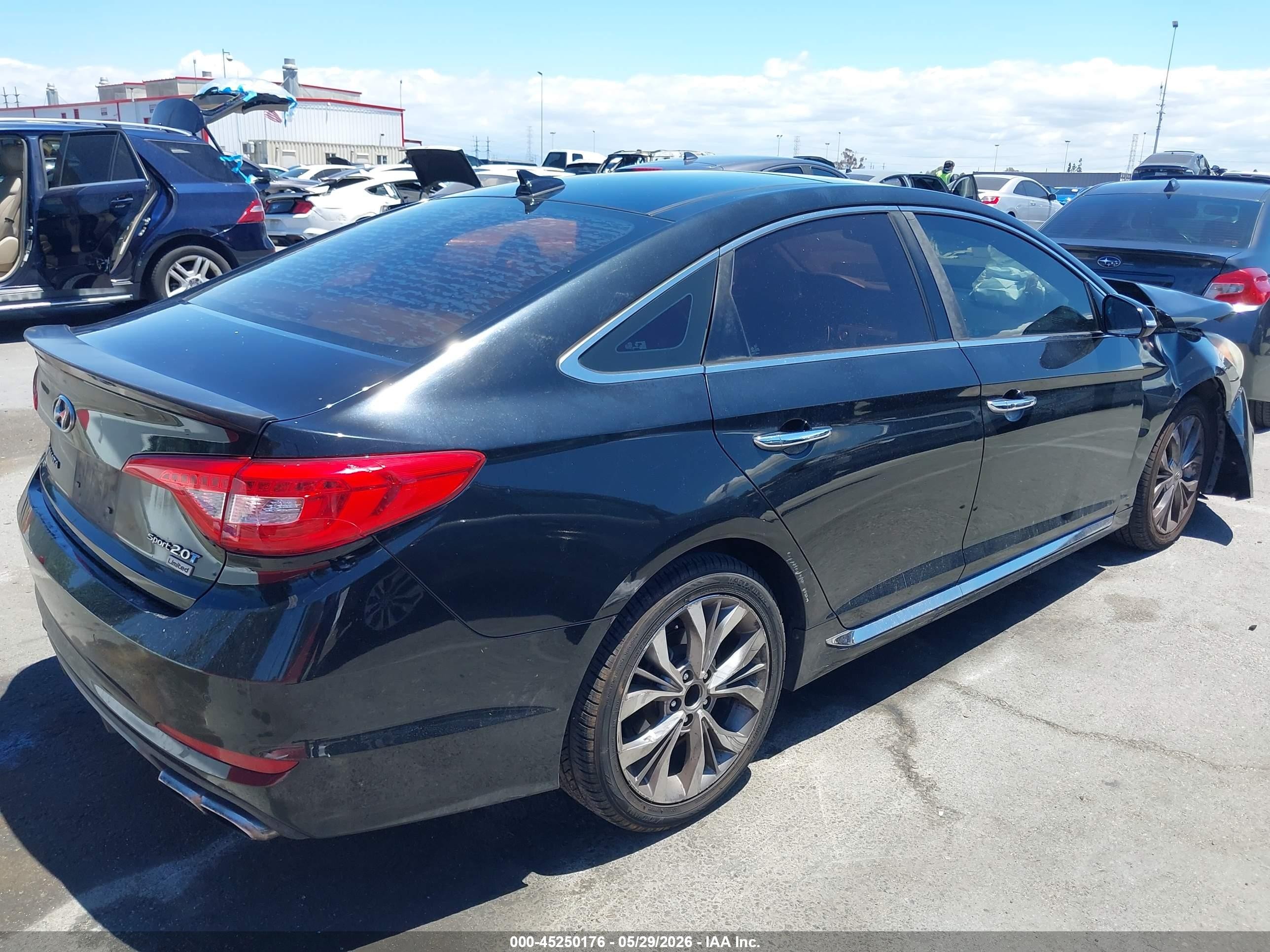 2015 Hyundai Sonata Limited 2.0t Black vin: 5NPE34AB6FH259110