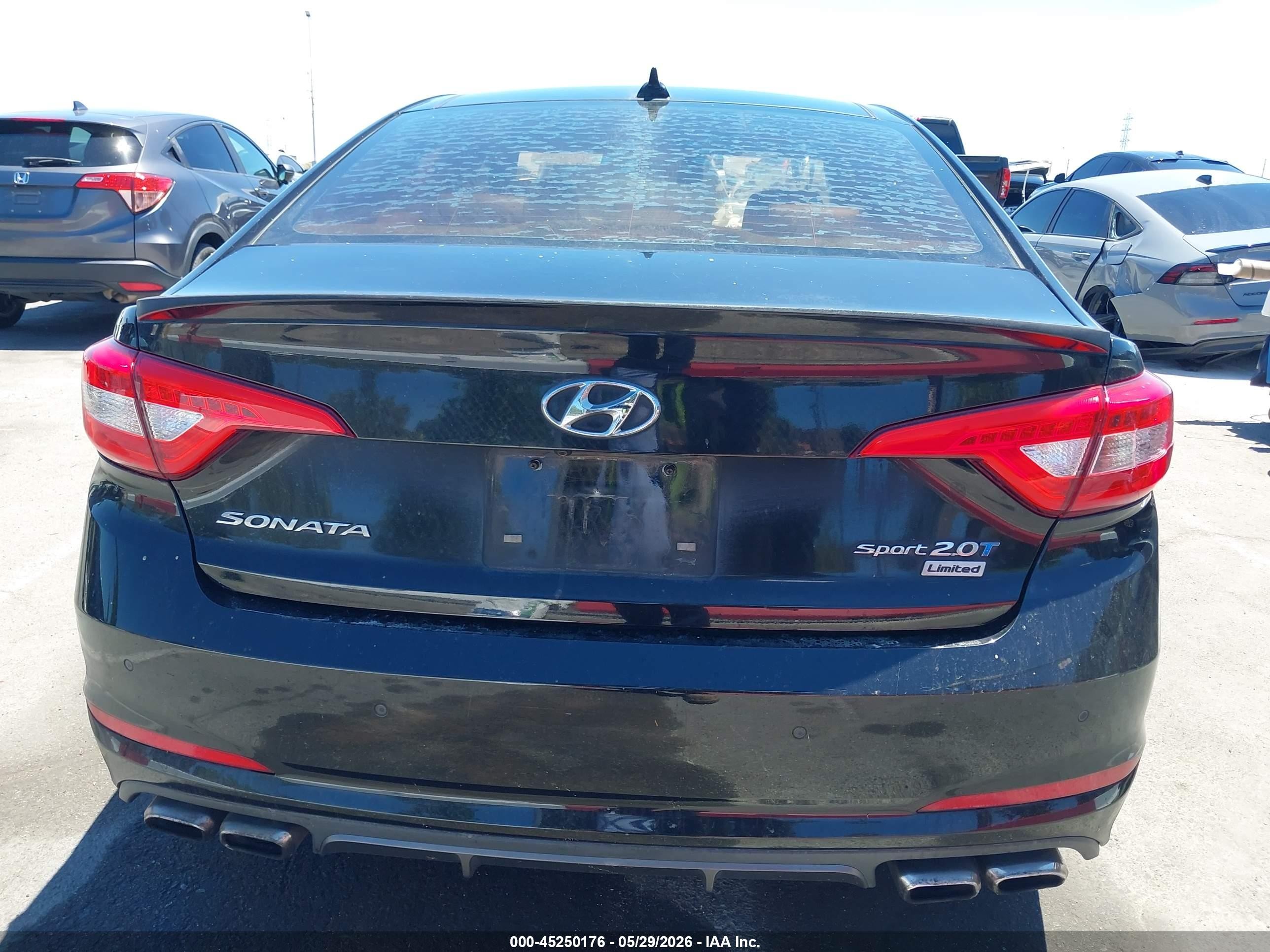 2015 Hyundai Sonata Limited 2.0t Black vin: 5NPE34AB6FH259110