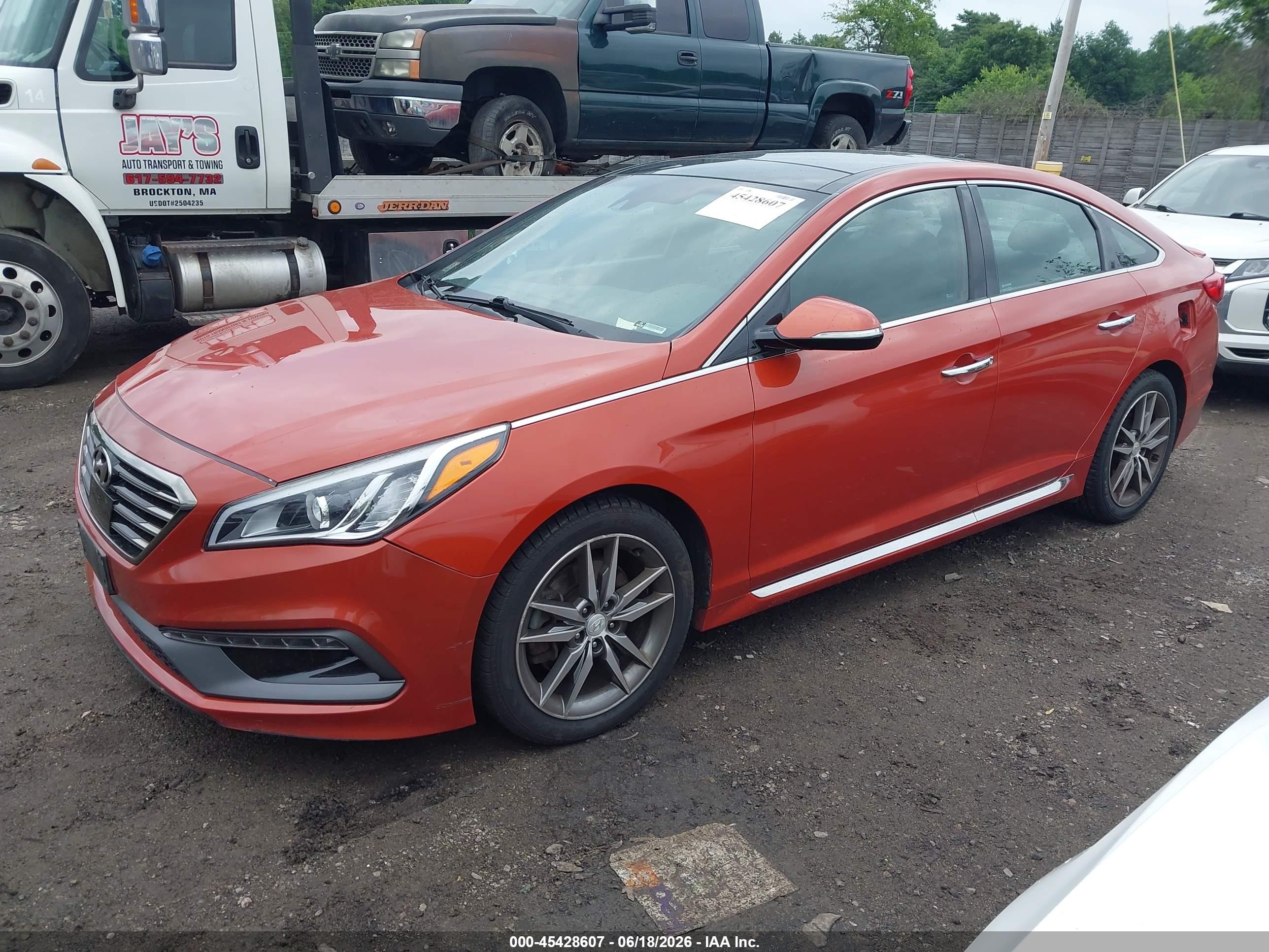 2015 Hyundai Sonata Sport 2.0t Orange vin: 5NPE34AB7FH054444