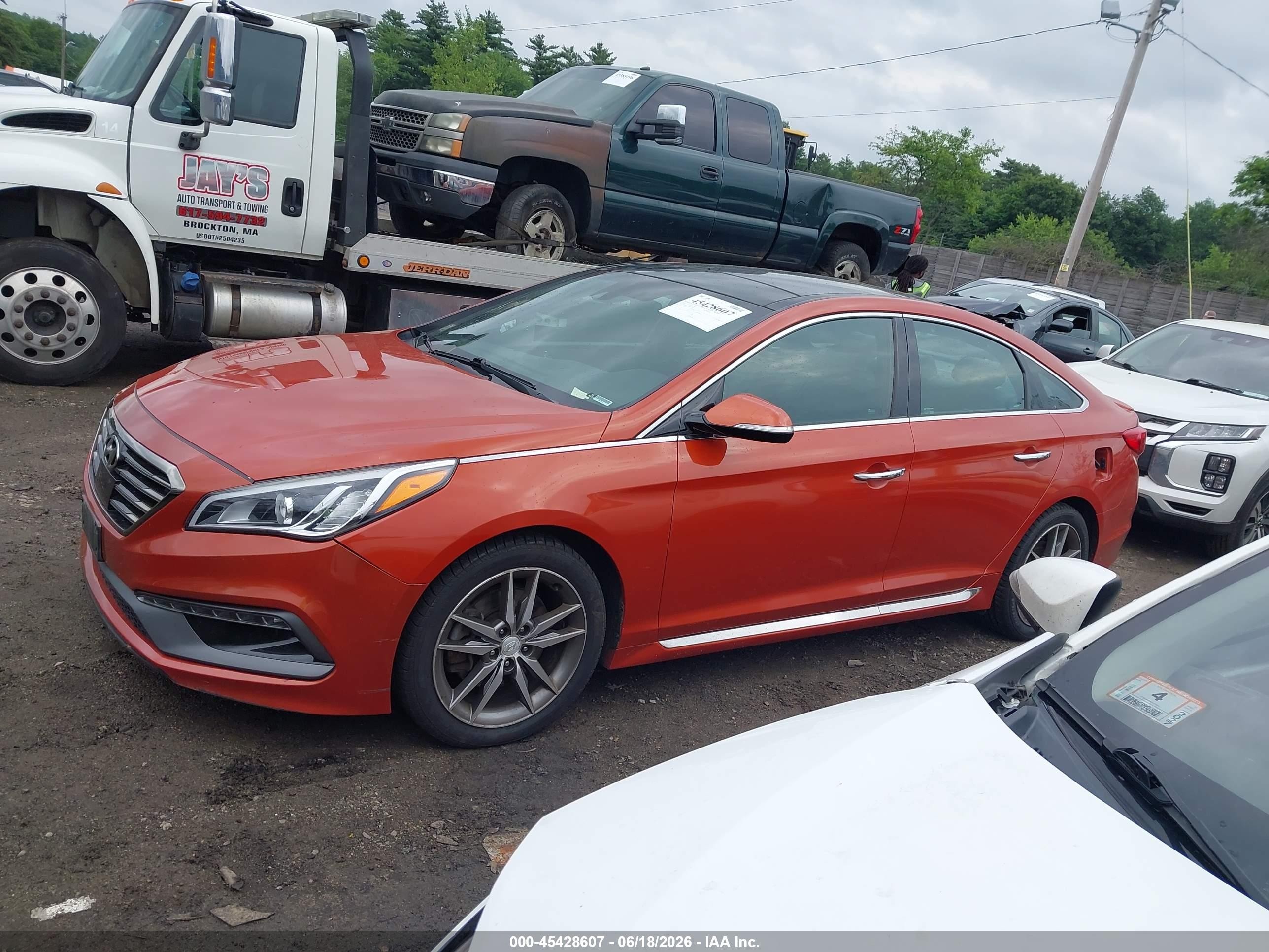 2015 Hyundai Sonata Sport 2.0t Orange vin: 5NPE34AB7FH054444