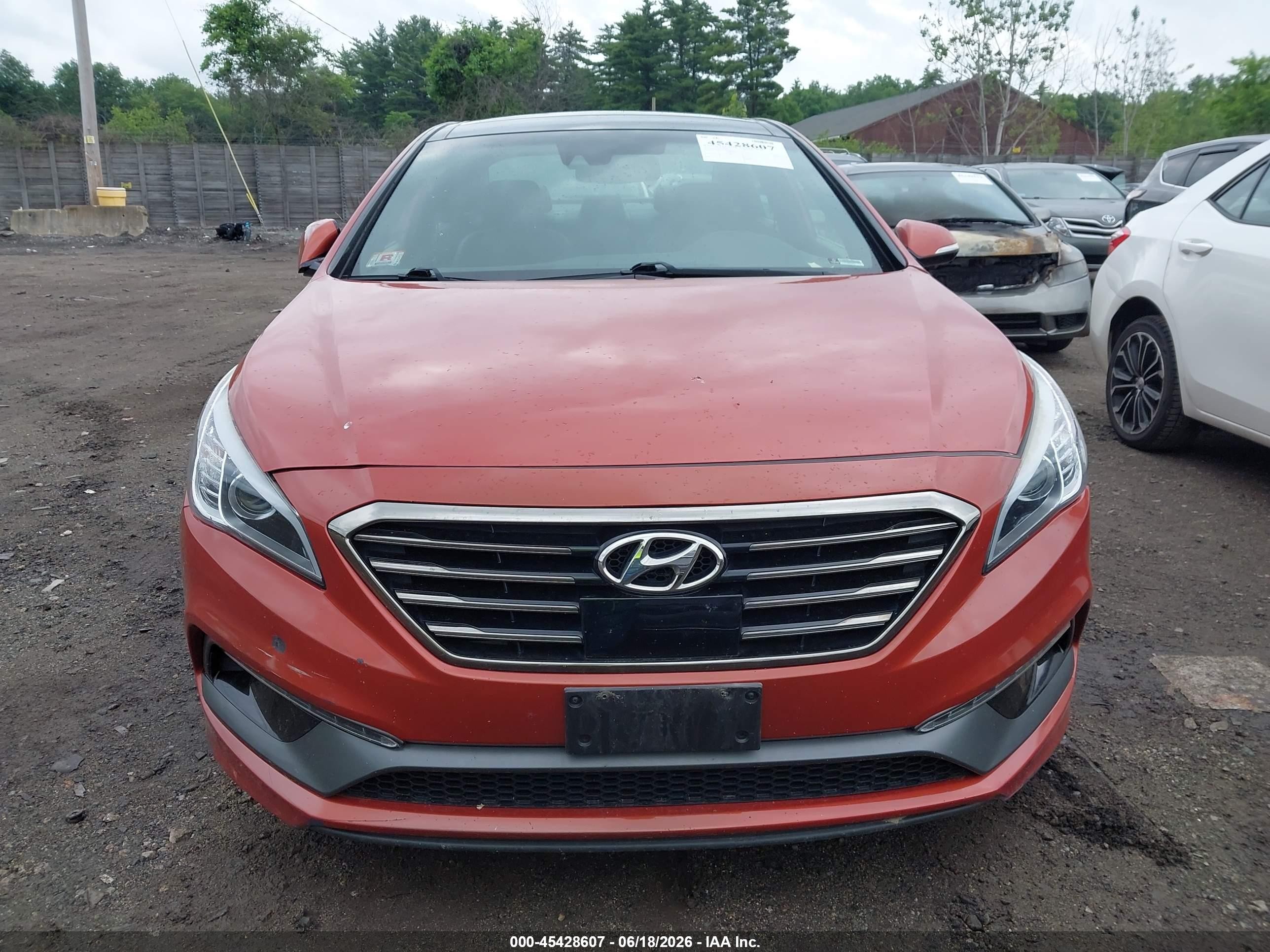 2015 Hyundai Sonata Sport 2.0t Orange vin: 5NPE34AB7FH054444