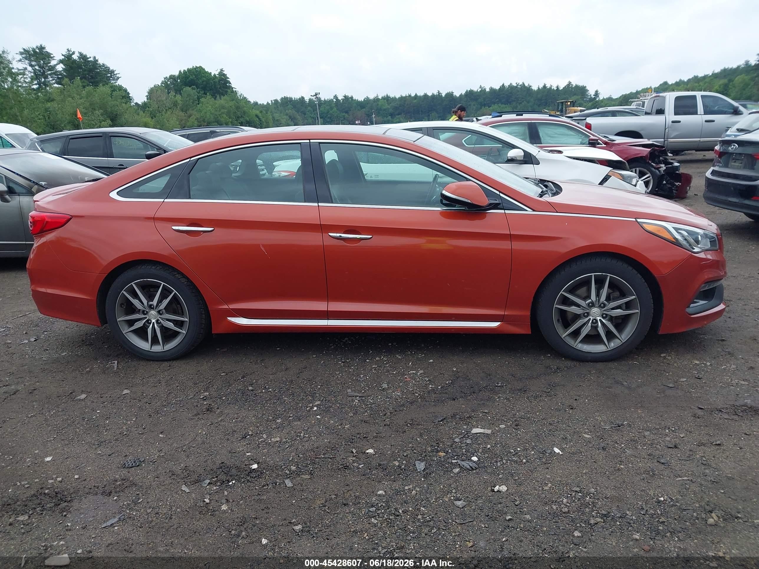 2015 Hyundai Sonata Sport 2.0t Orange vin: 5NPE34AB7FH054444