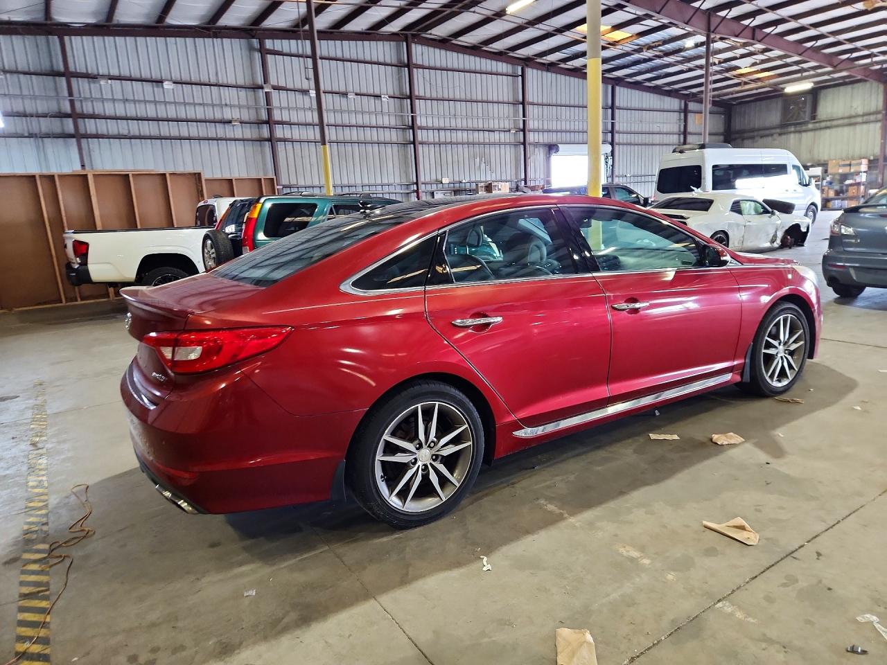2015 Hyundai Sonata Sport 2.0t Red vin: 5NPE34AB7FH062155