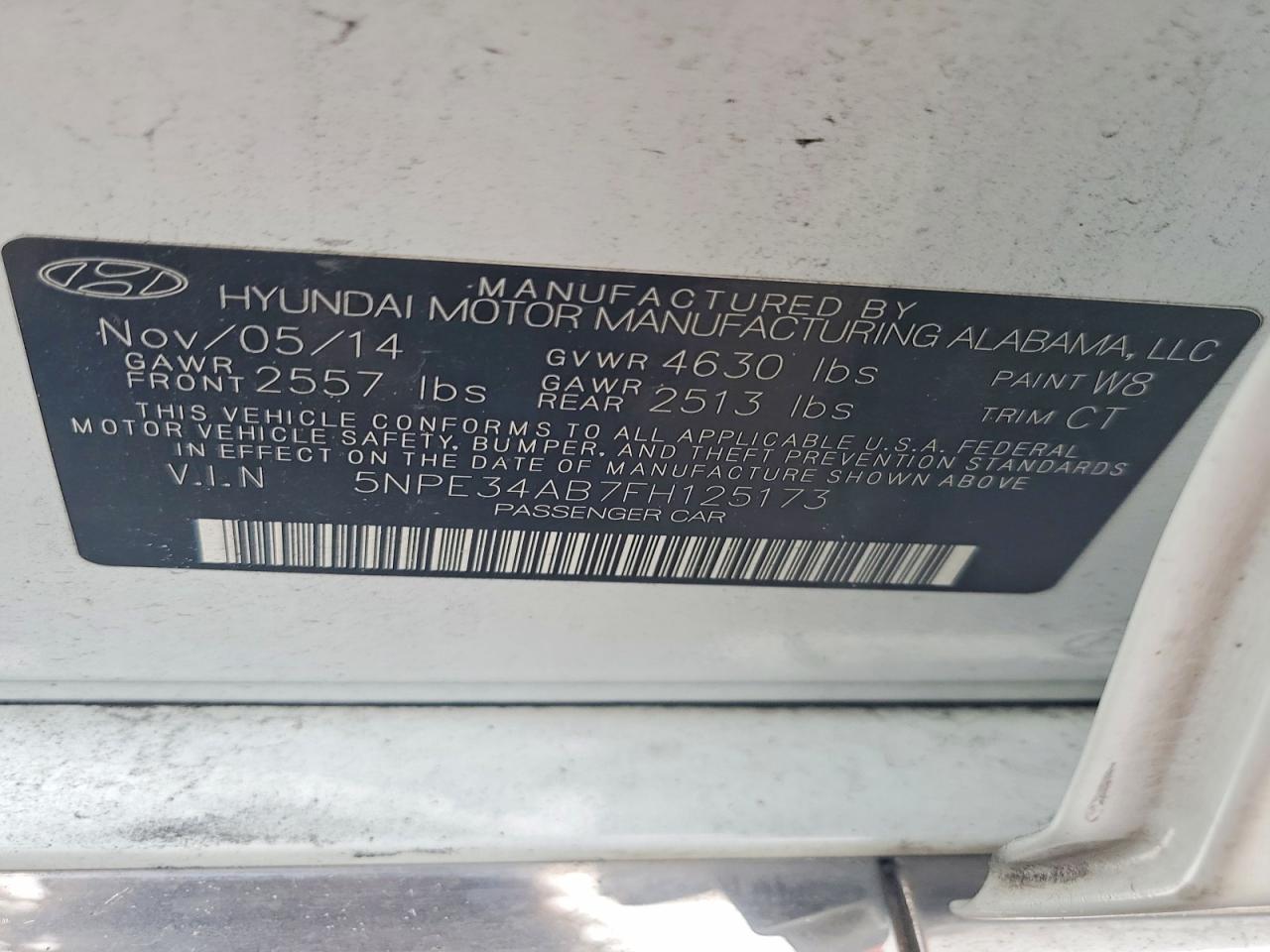 2015 Hyundai Sonata Limited 2.0t White vin: 5NPE34AB7FH125173