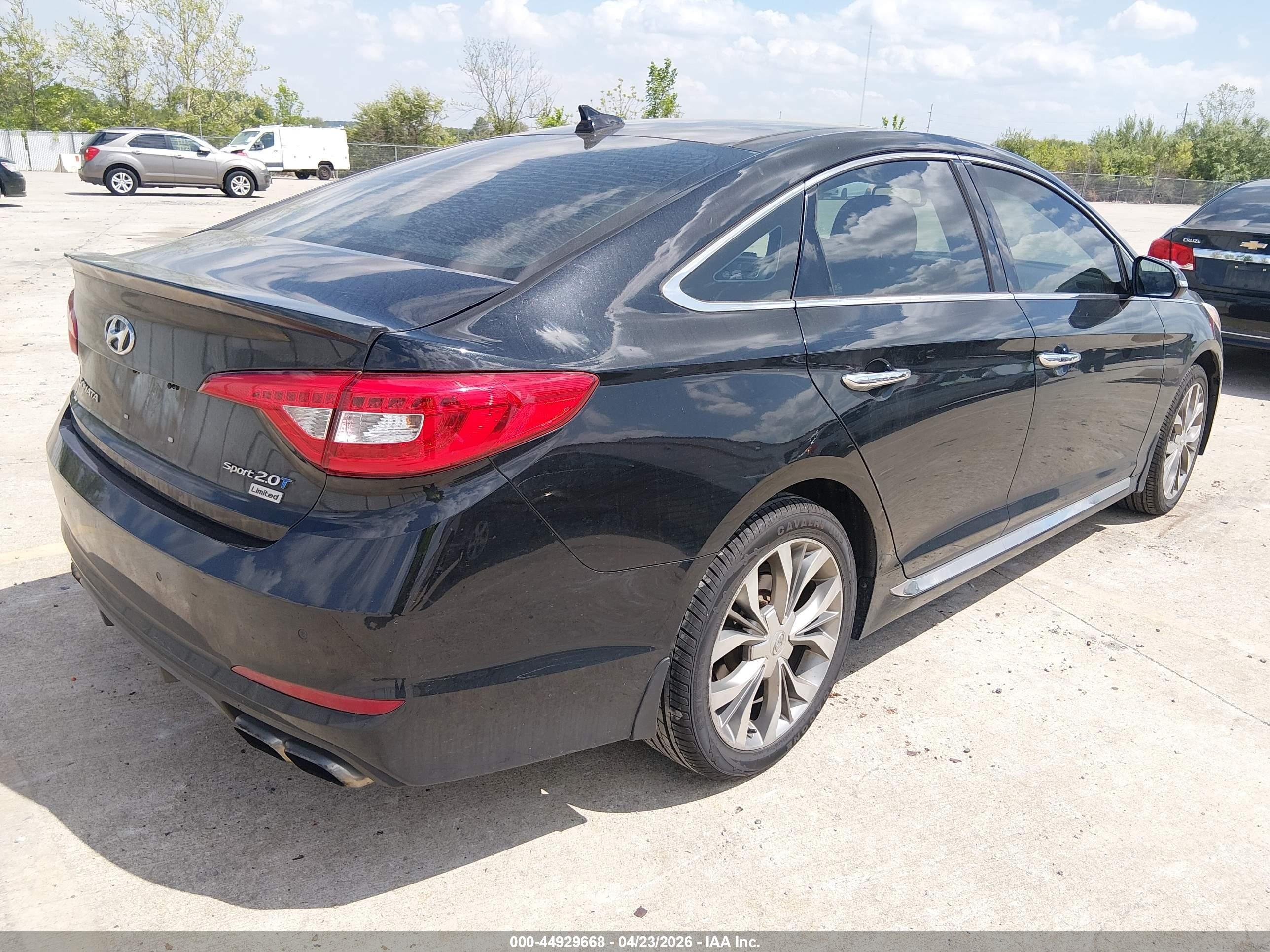 2015 Hyundai Sonata Limited 2.0t Black vin: 5NPE34AB7FH145861