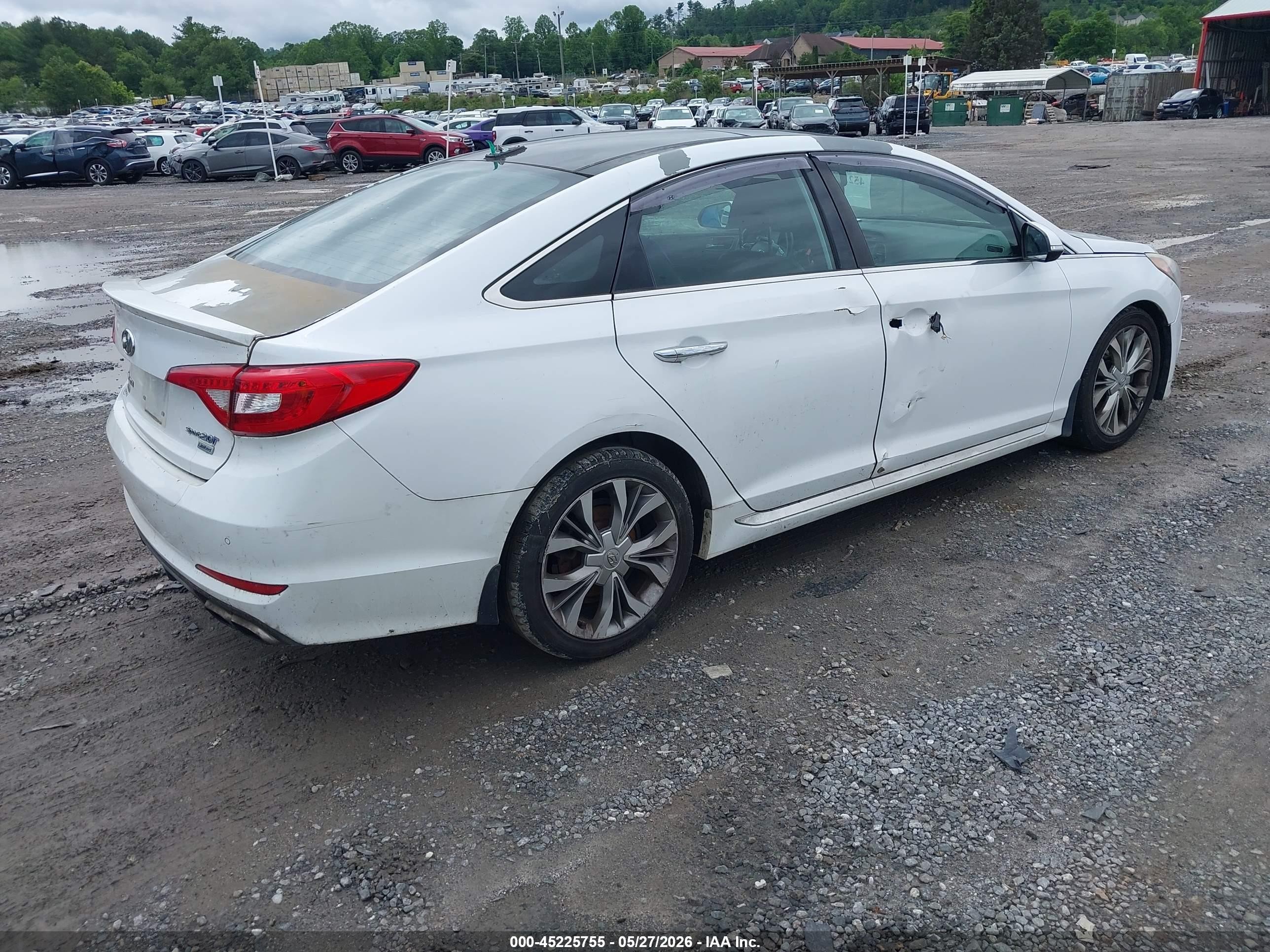 2015 Hyundai Sonata Limited 2.0t White vin: 5NPE34AB7FH240288