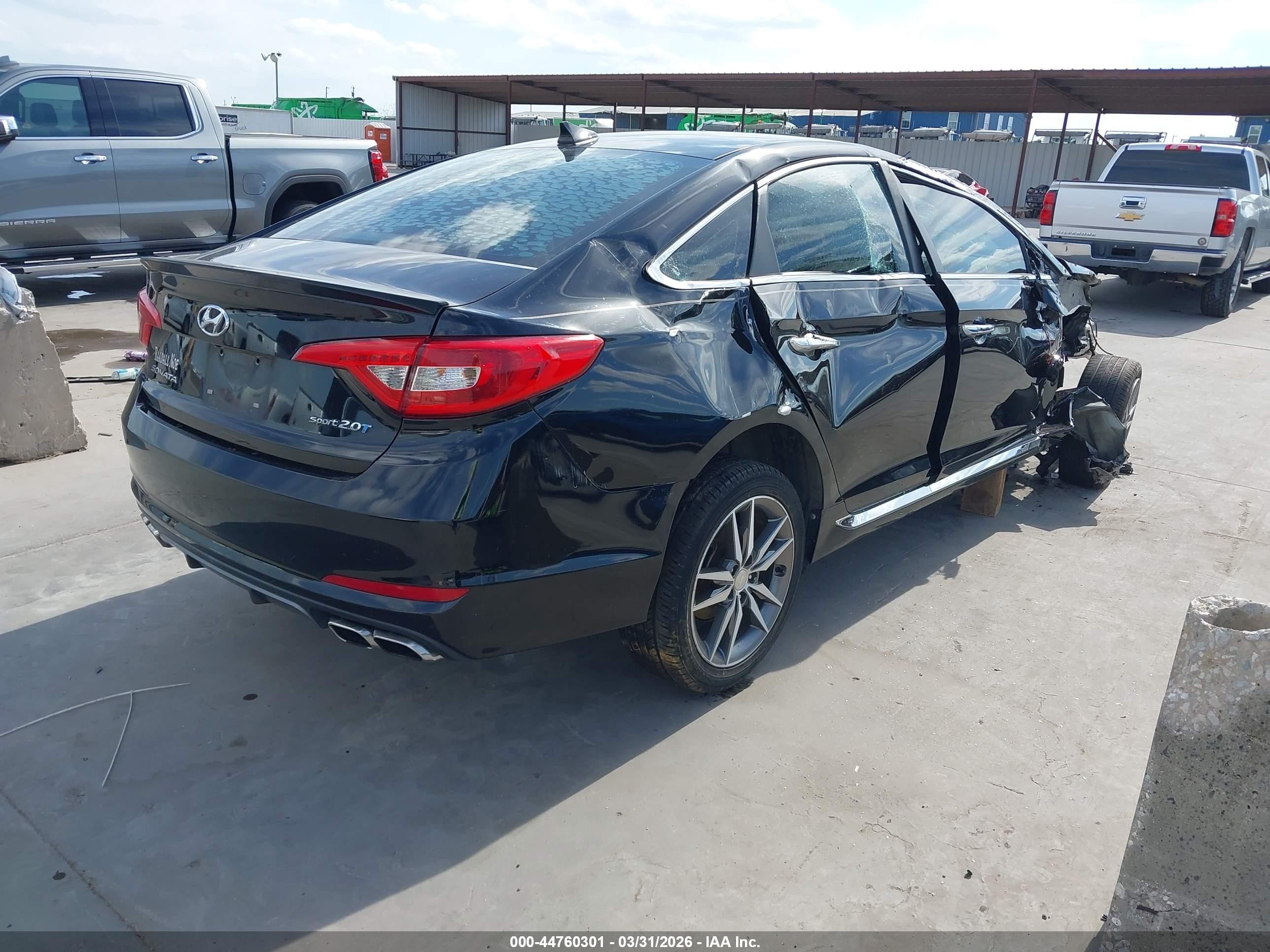 2015 Hyundai Sonata Sport 2.0t Black vin: 5NPE34AB8FH110634