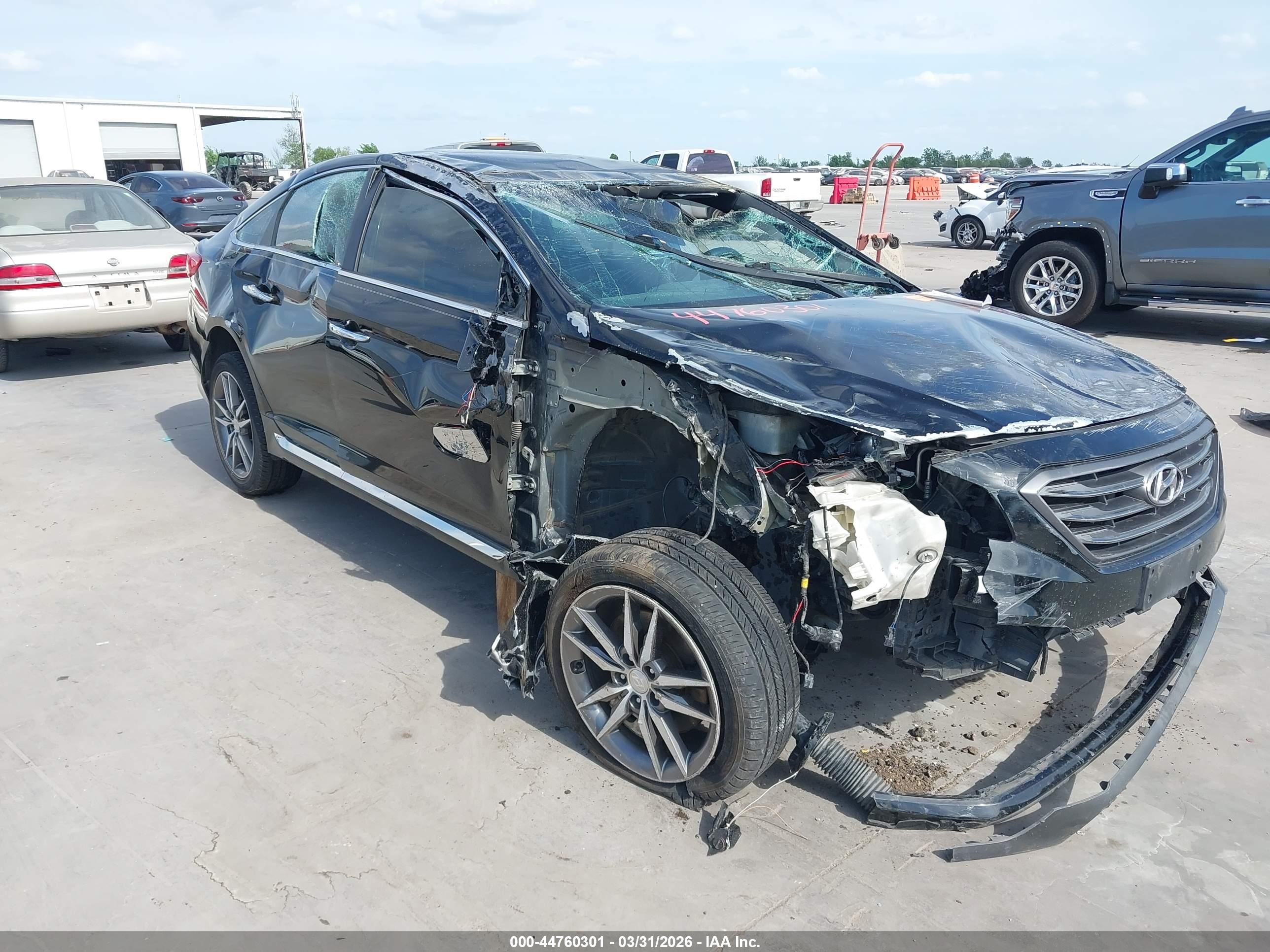 2015 Hyundai Sonata Sport 2.0t Black vin: 5NPE34AB8FH110634