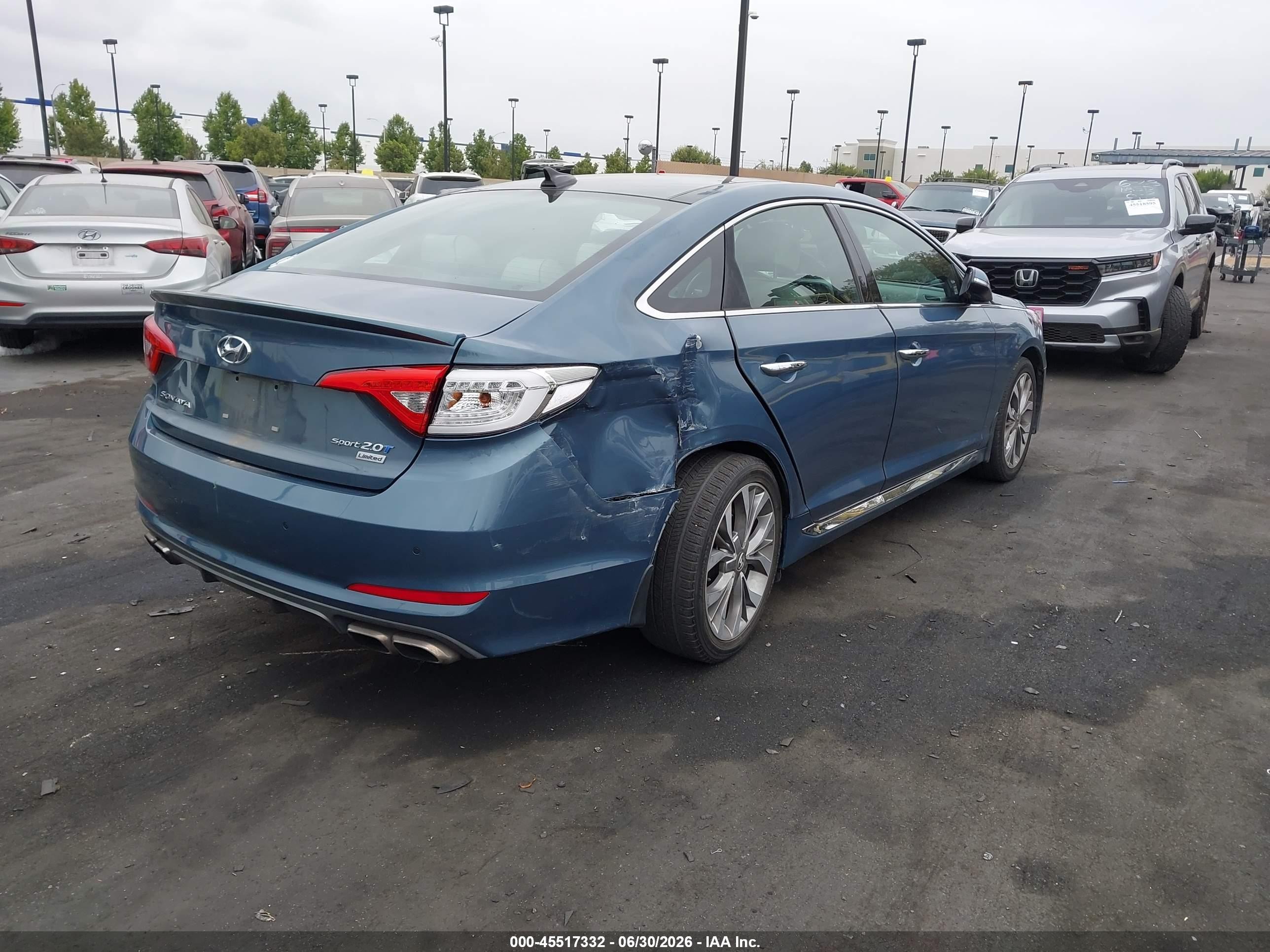 2015 Hyundai Sonata Limited 2.0t Синий vin: 5NPE34AB8FH118555