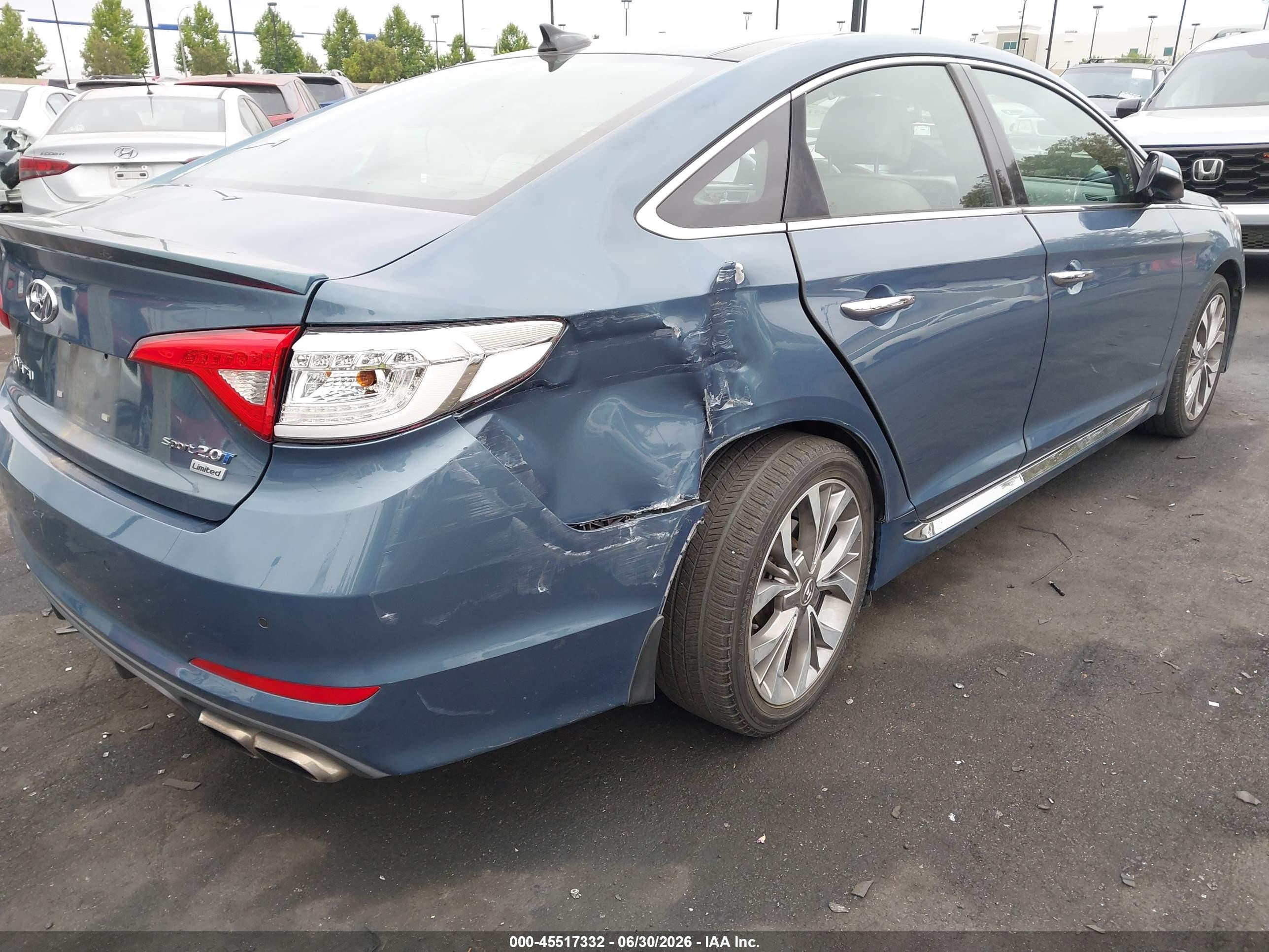 2015 Hyundai Sonata Limited 2.0t Синий vin: 5NPE34AB8FH118555