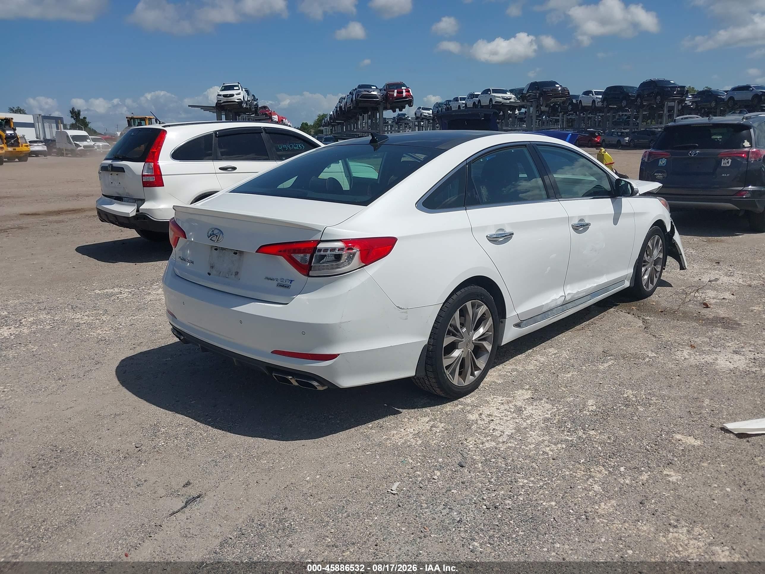 2015 Hyundai Sonata Limited 2.0t White vin: 5NPE34AB8FH134884
