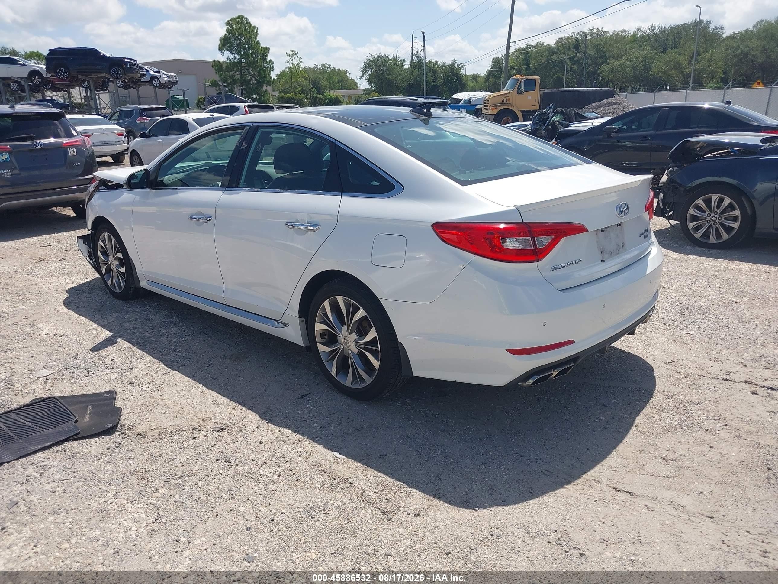 2015 Hyundai Sonata Limited 2.0t White vin: 5NPE34AB8FH134884