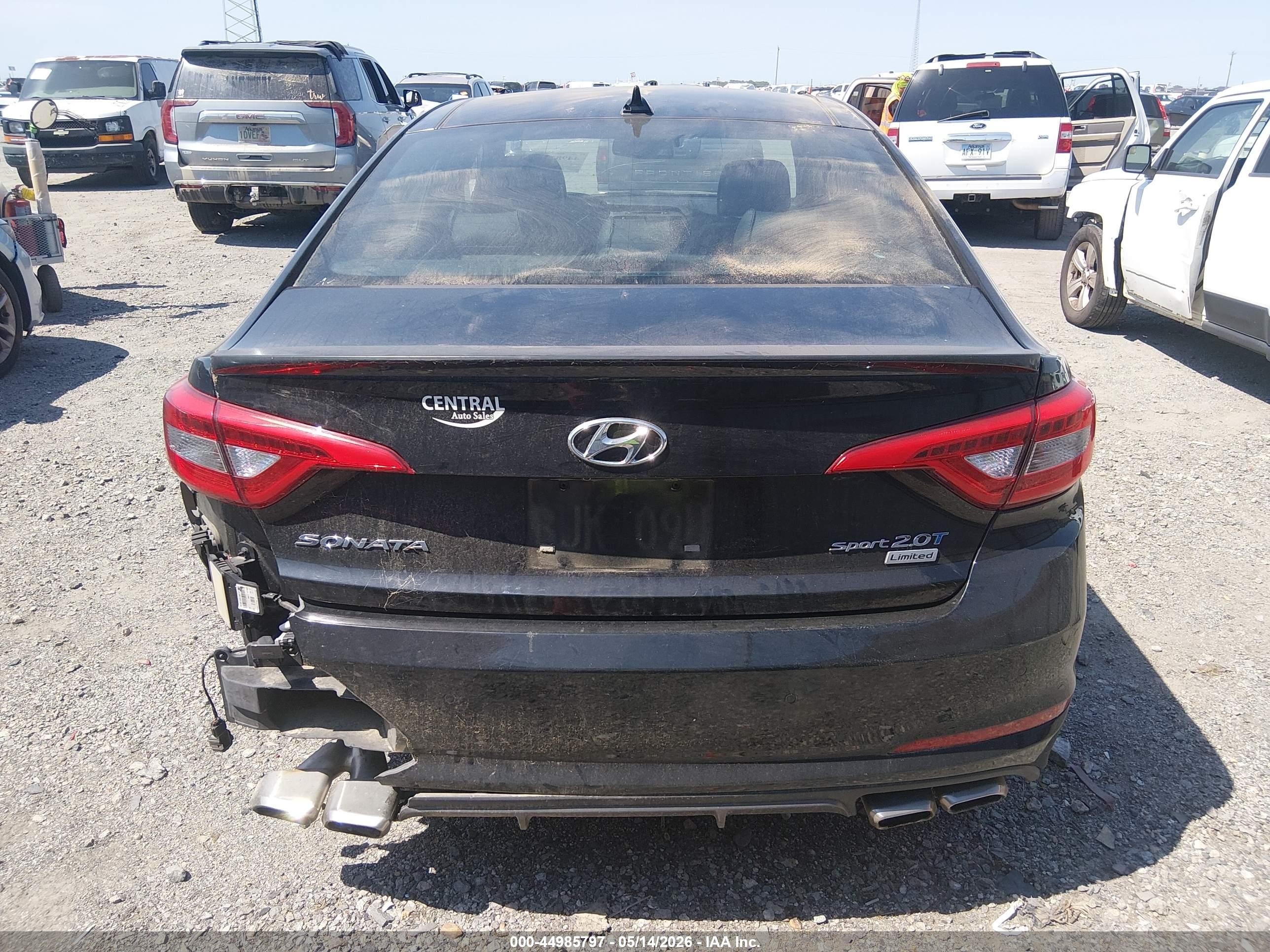2015 Hyundai Sonata Limited 2.0t Black vin: 5NPE34AB8FH143570
