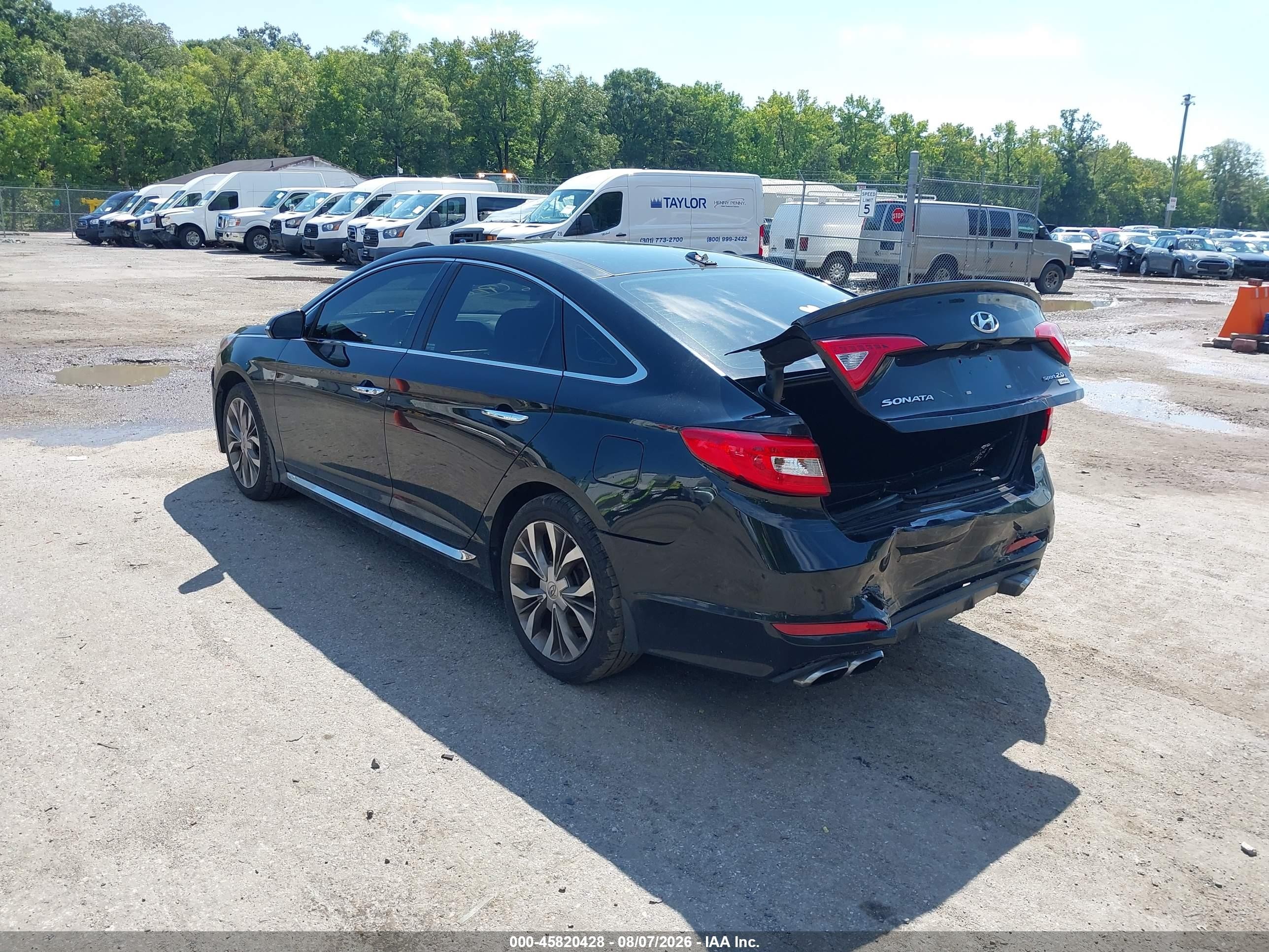 2015 Hyundai Sonata Limited 2.0t Black vin: 5NPE34AB8FH189335