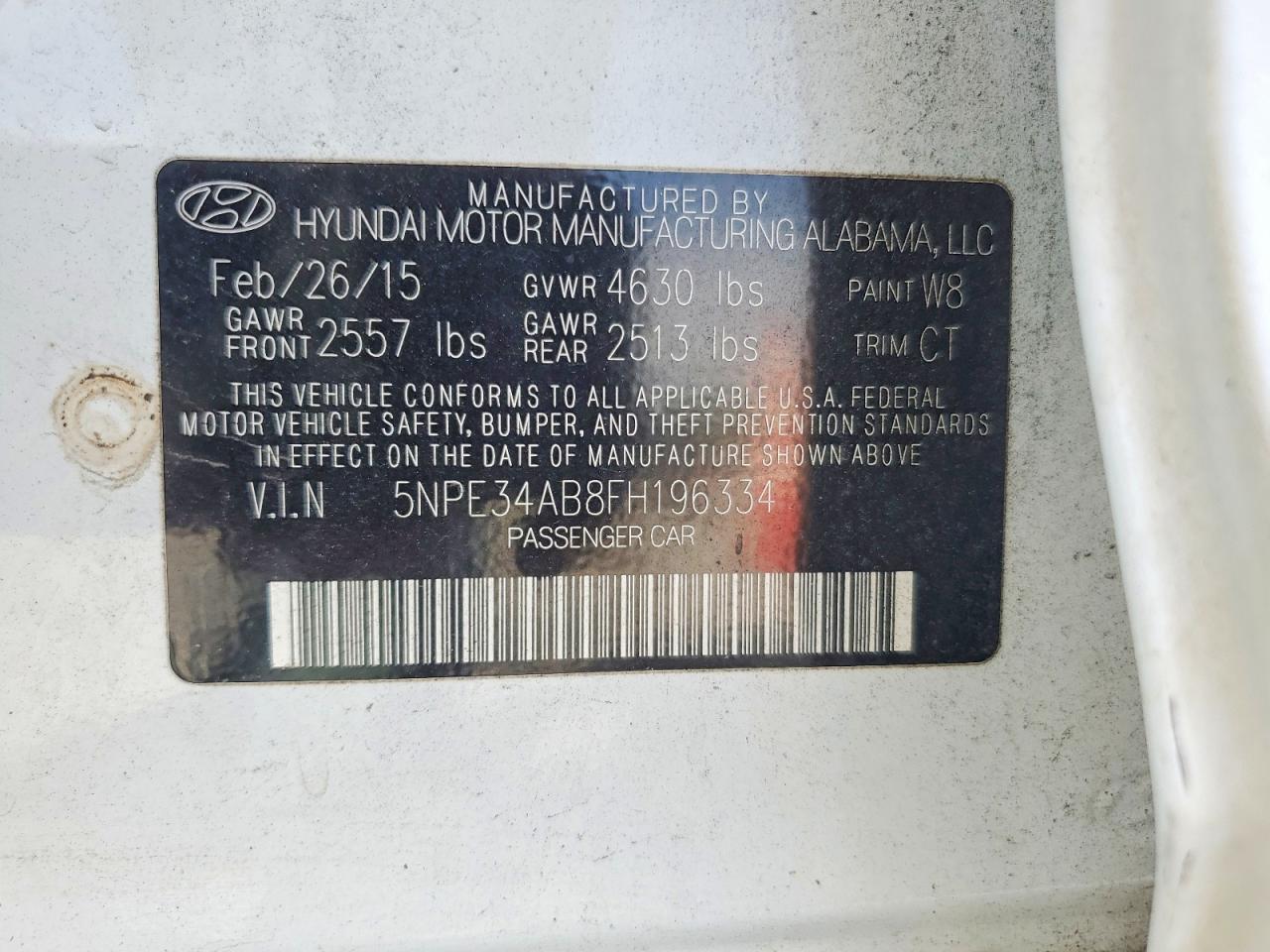 2015 Hyundai Sonata Sport 2.0t Белый vin: 5NPE34AB8FH196334