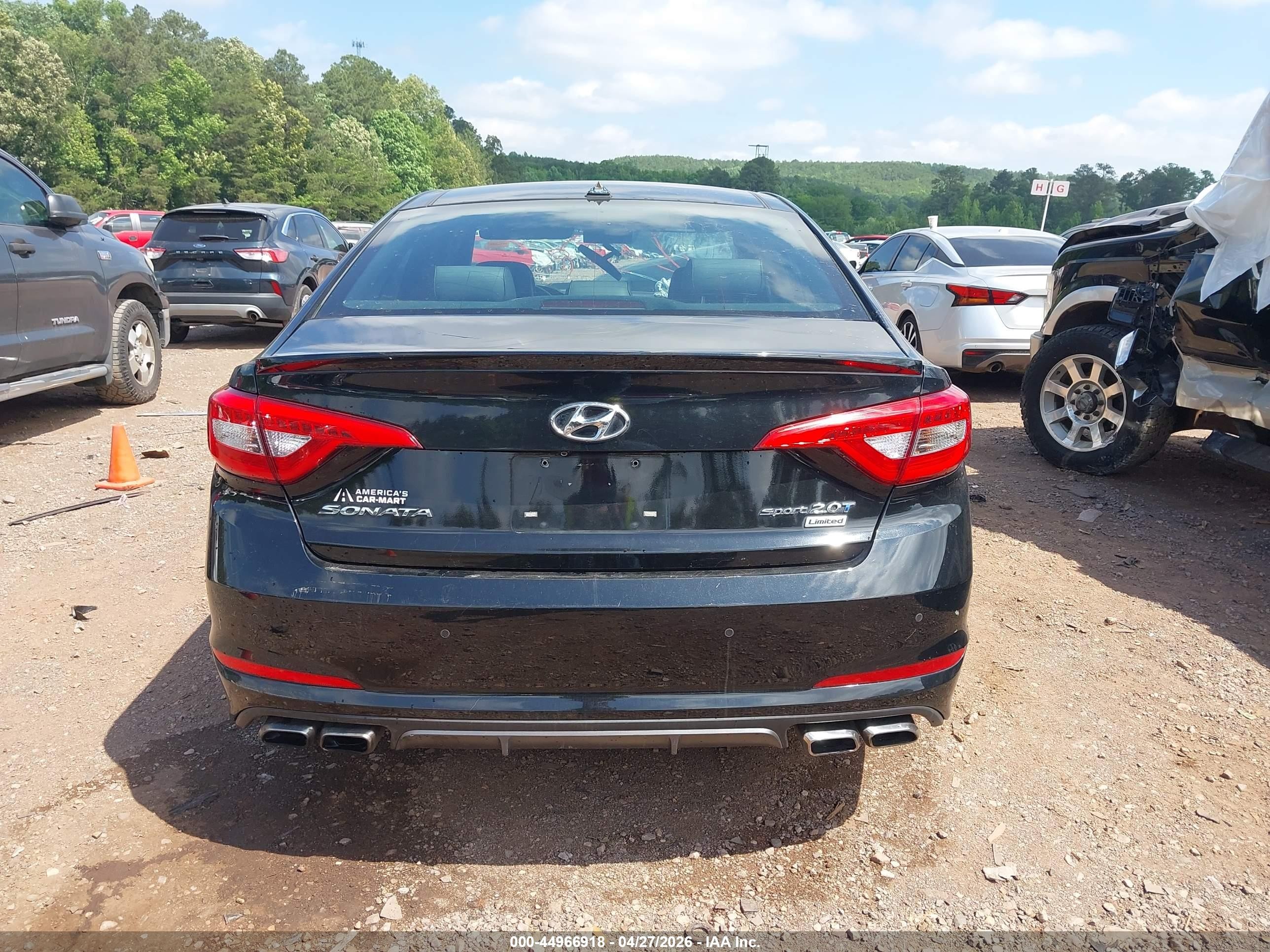 2015 Hyundai Sonata Limited 2.0t Black vin: 5NPE34AB8FH252014
