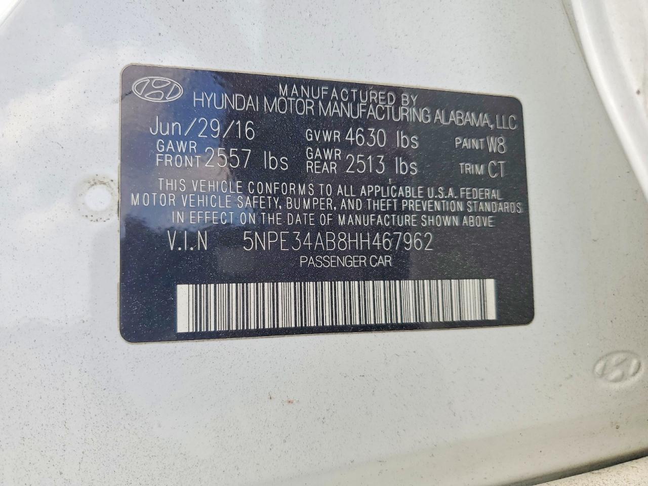 2017 Hyundai Sonata Limited 2.0t Белый vin: 5NPE34AB8HH467962