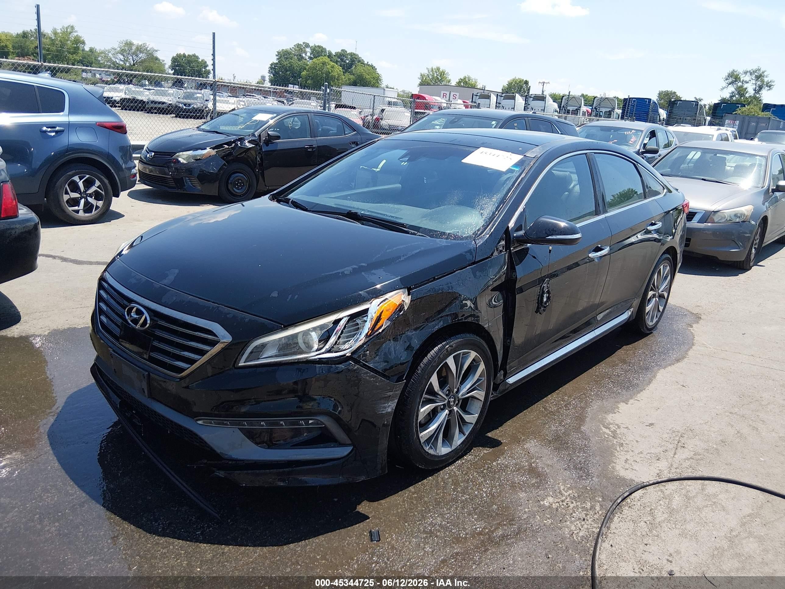 2015 Hyundai Sonata Limited 2.0t Black vin: 5NPE34AB9FH160751
