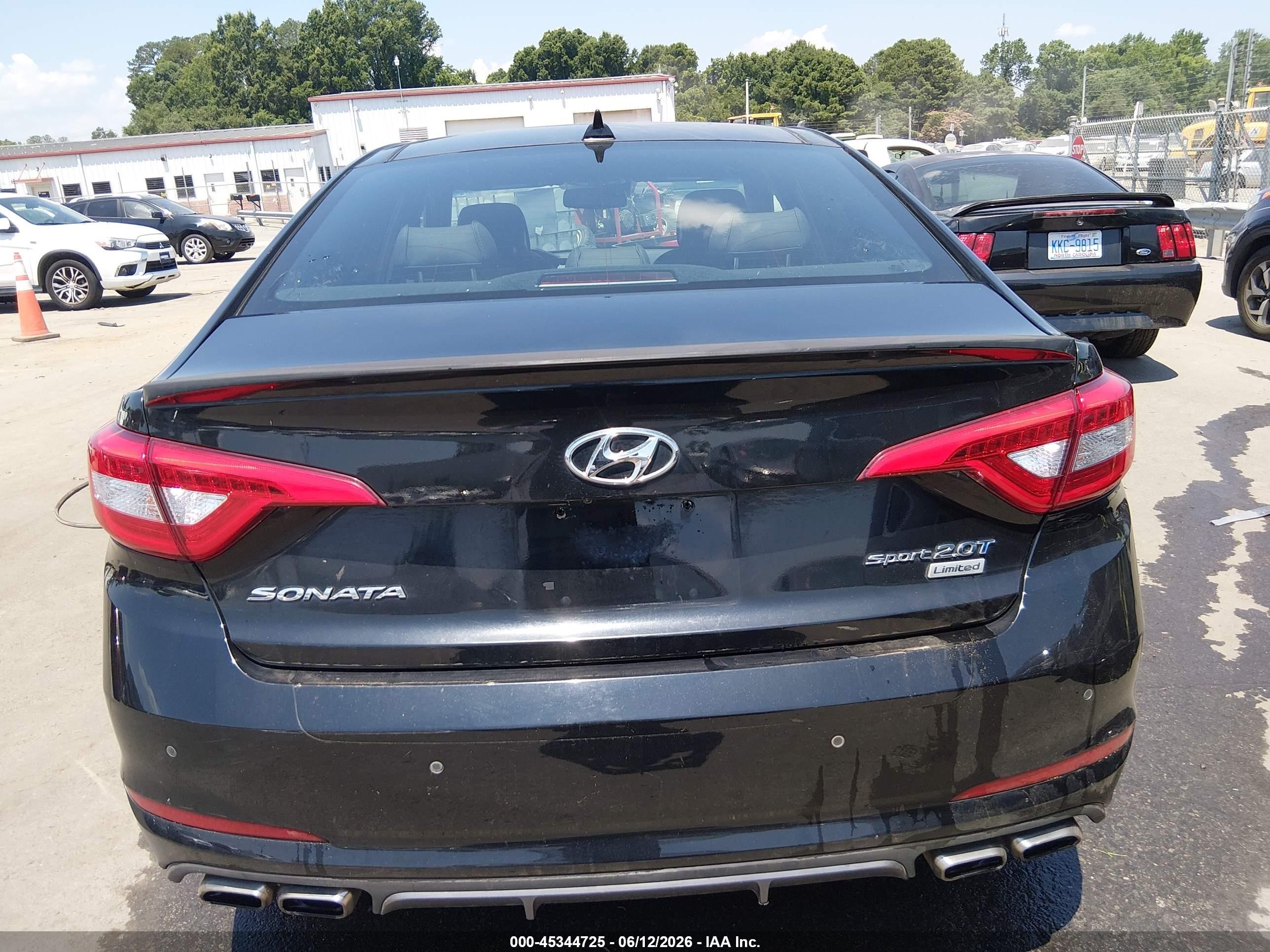 2015 Hyundai Sonata Limited 2.0t Black vin: 5NPE34AB9FH160751