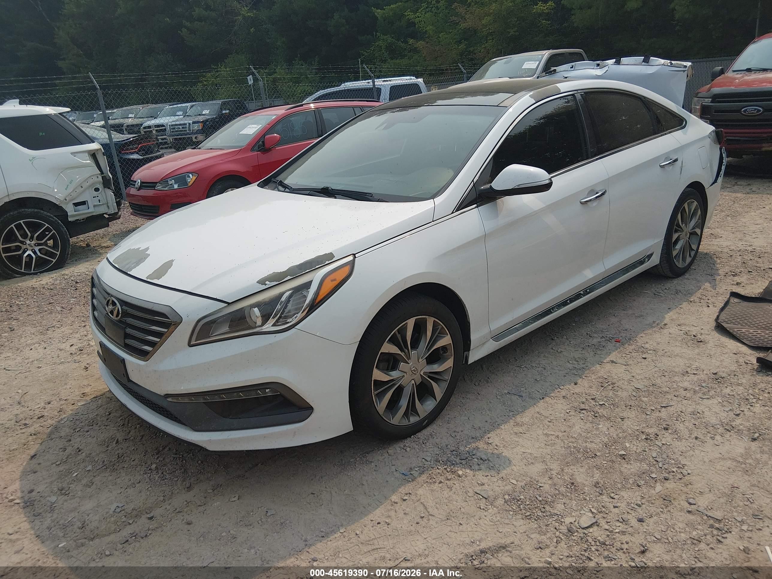 2015 Hyundai Sonata Limited 2.0t White vin: 5NPE34AB9FH251485