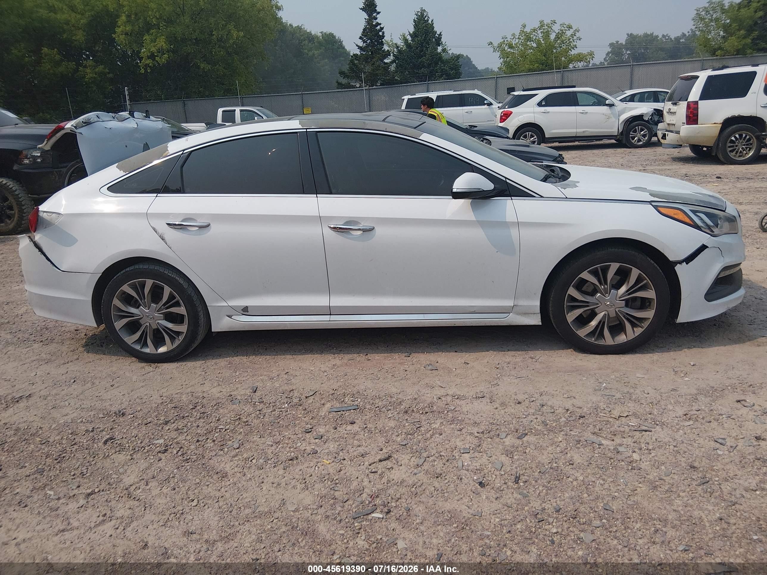 2015 Hyundai Sonata Limited 2.0t White vin: 5NPE34AB9FH251485