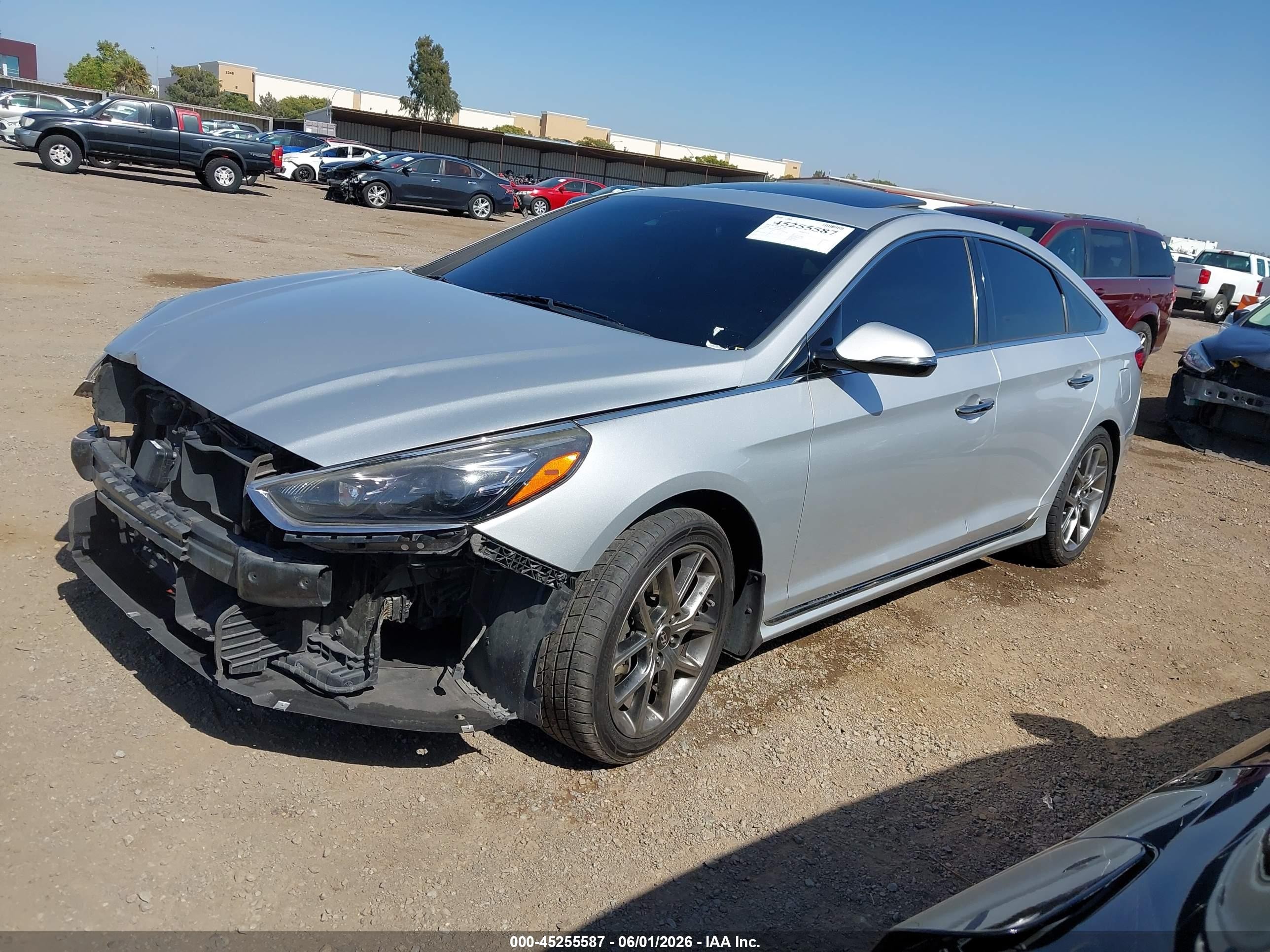 2018 Hyundai Sonata Limited 2.0t Серебряный vin: 5NPE34AB9JH693563