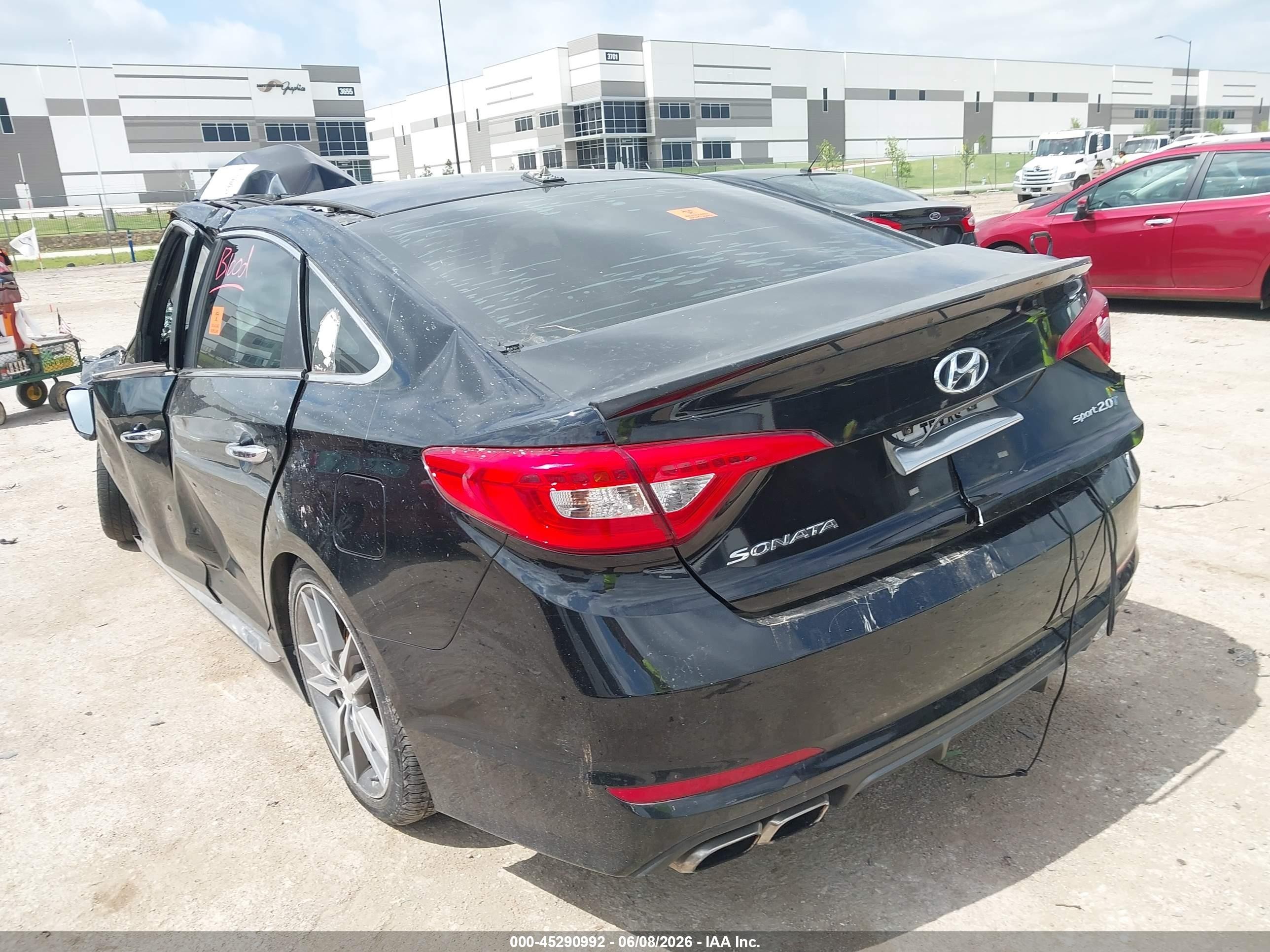 2015 Hyundai Sonata Sport 2.0t Black vin: 5NPE34ABXFH084649