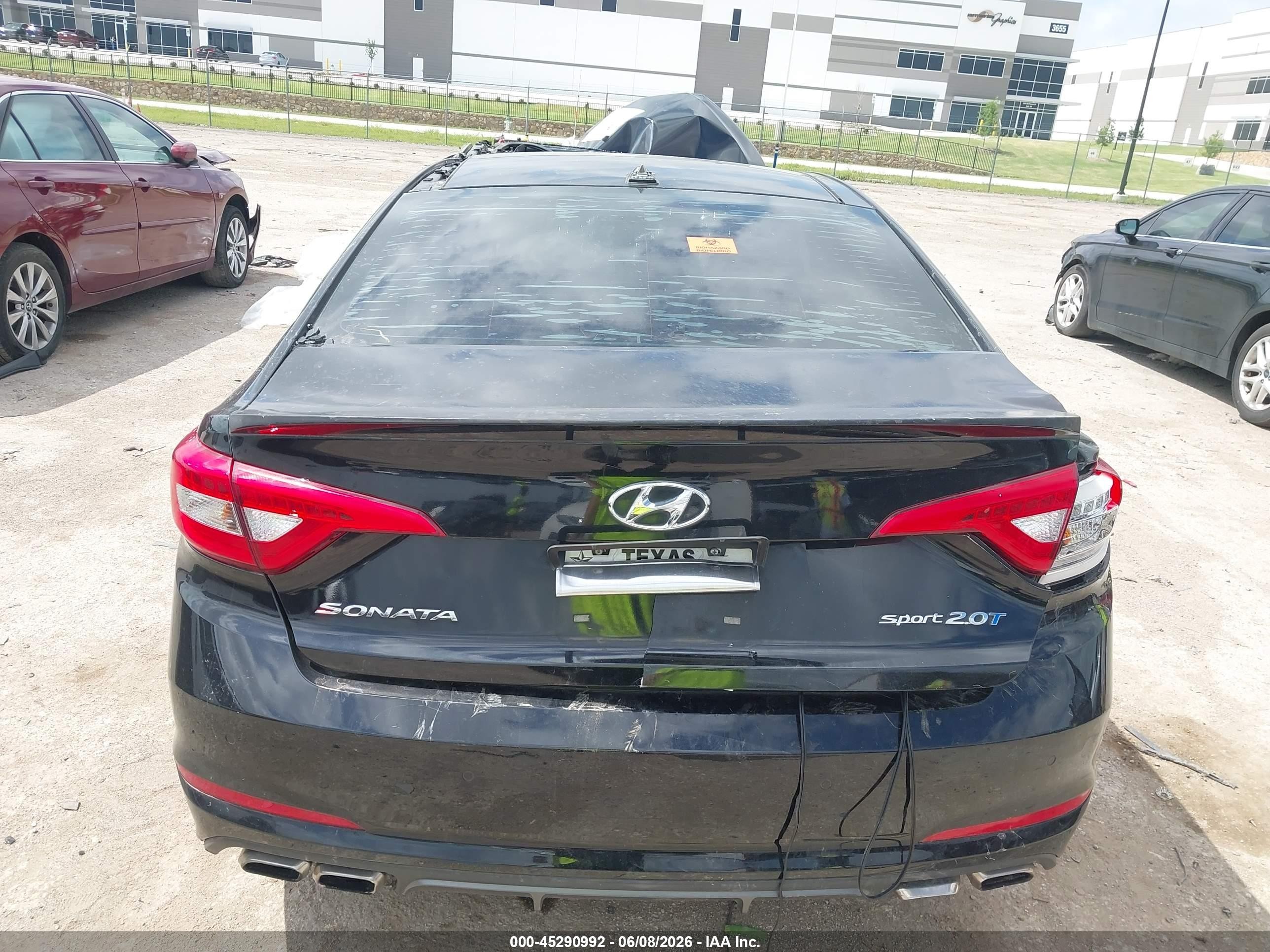 2015 Hyundai Sonata Sport 2.0t Black vin: 5NPE34ABXFH084649