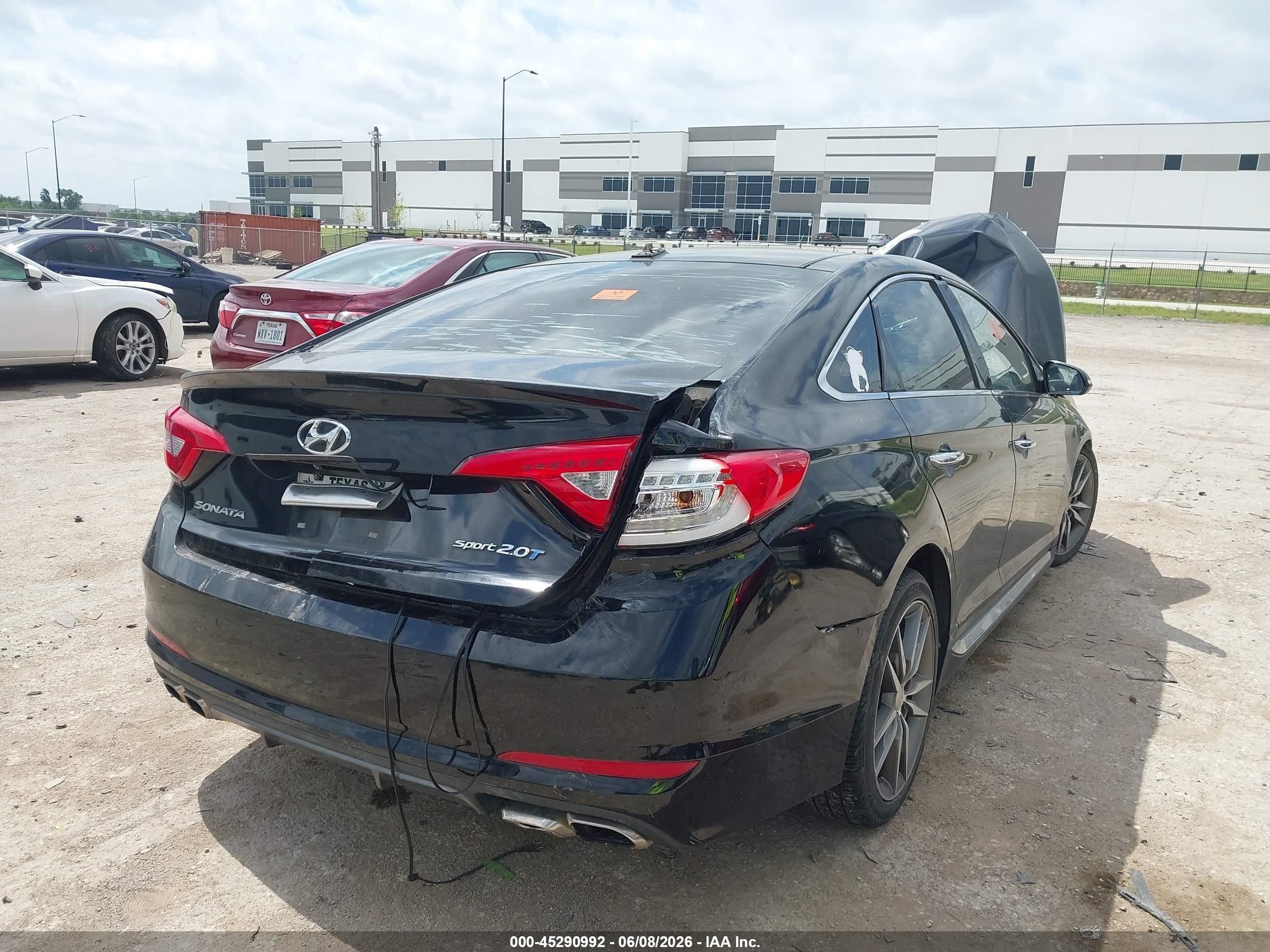 2015 Hyundai Sonata Sport 2.0t Black vin: 5NPE34ABXFH084649